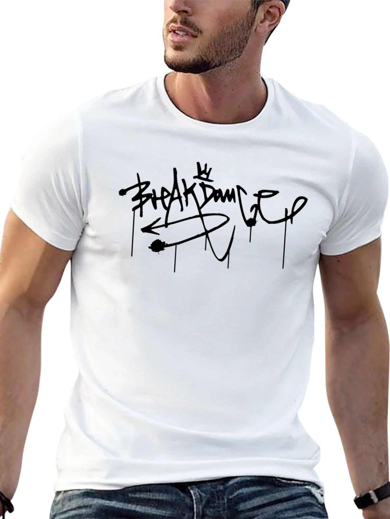 Breakdance Crew Neck T-Shirt Stylish Streetwear Design