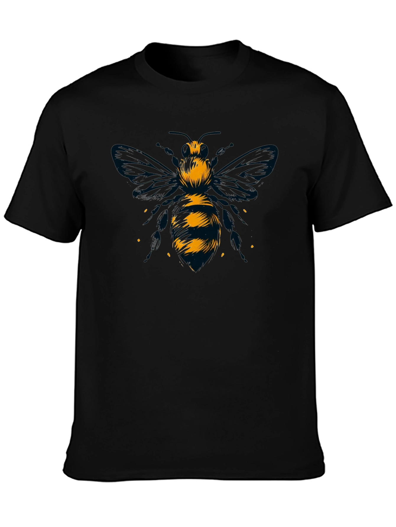 Bee Graphic Tee - Black Cotton T-Shirt