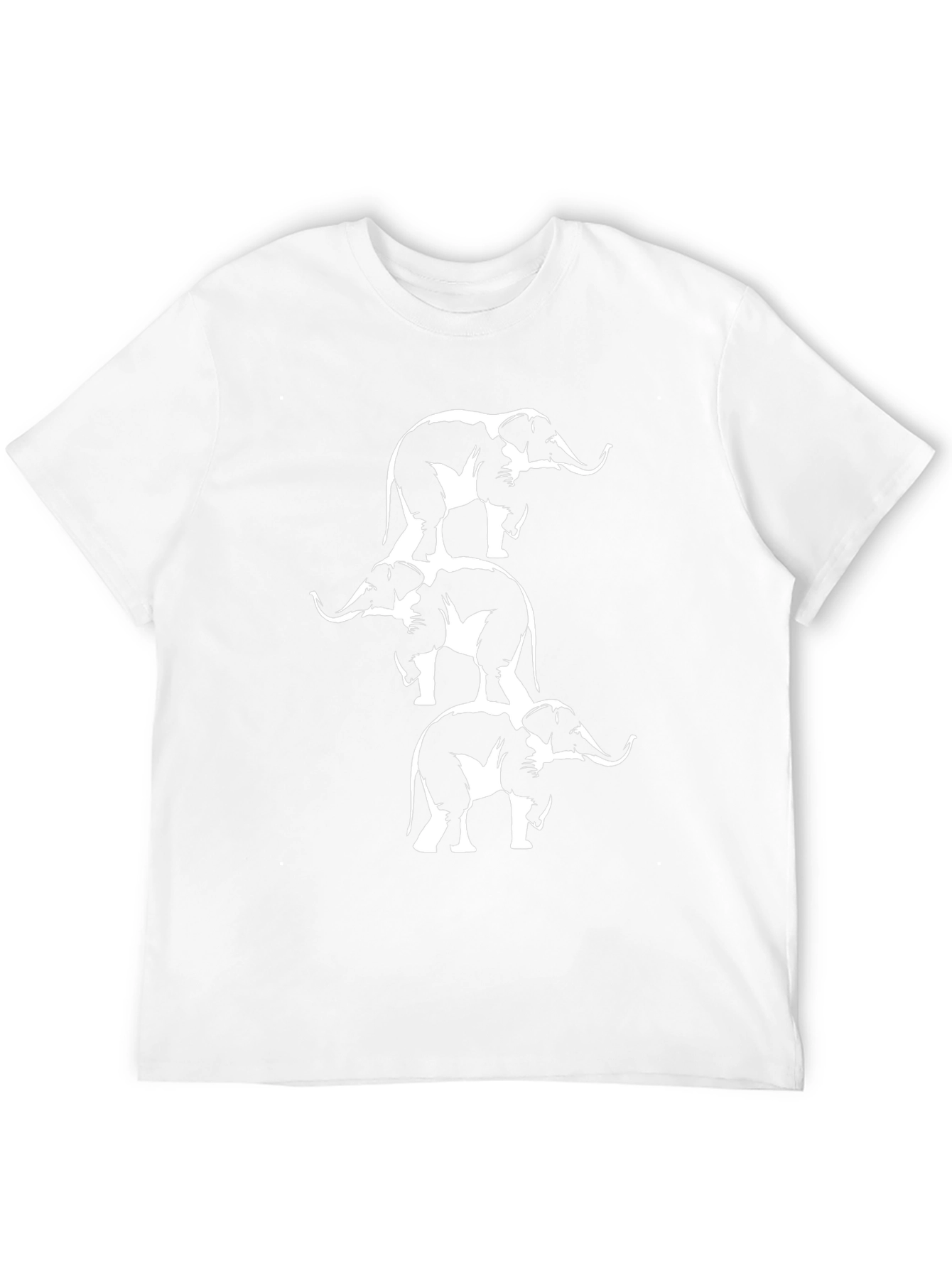 Stacked Elephant Graphic Tee - Black Cotton T-Shirt