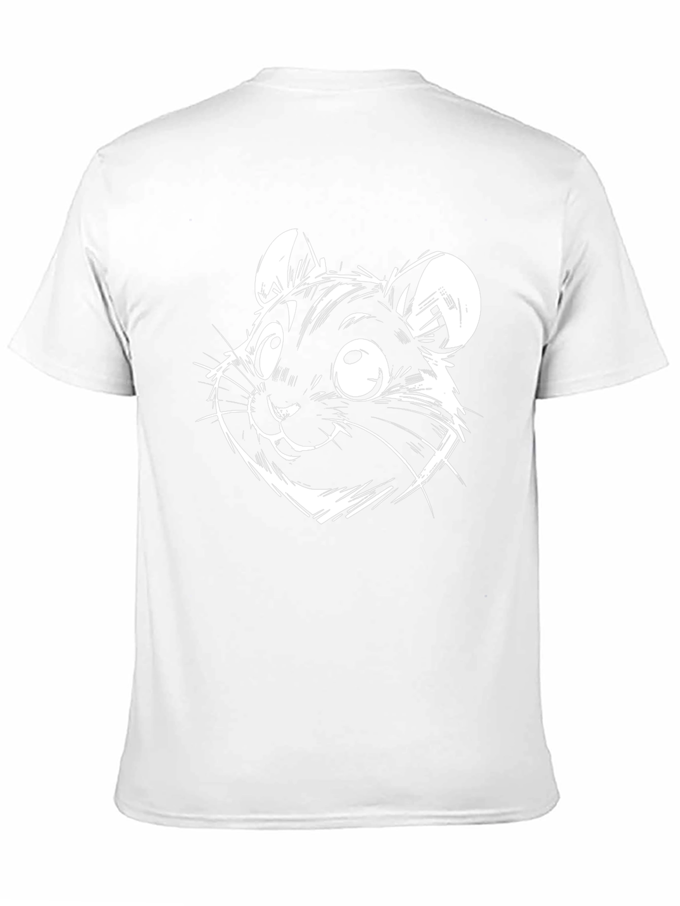 Cartoon Hamster Graphic Tee - Black Cotton