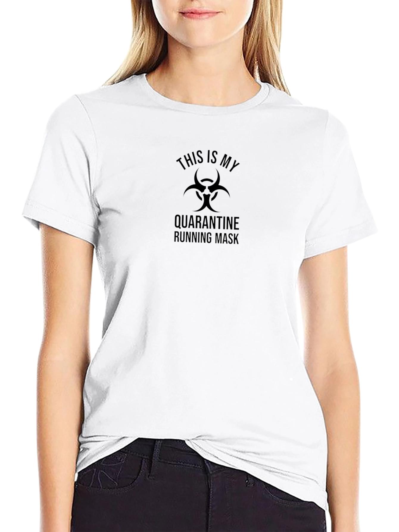 Quarantine Running Mask T-Shirt - Funny Graphic Tee