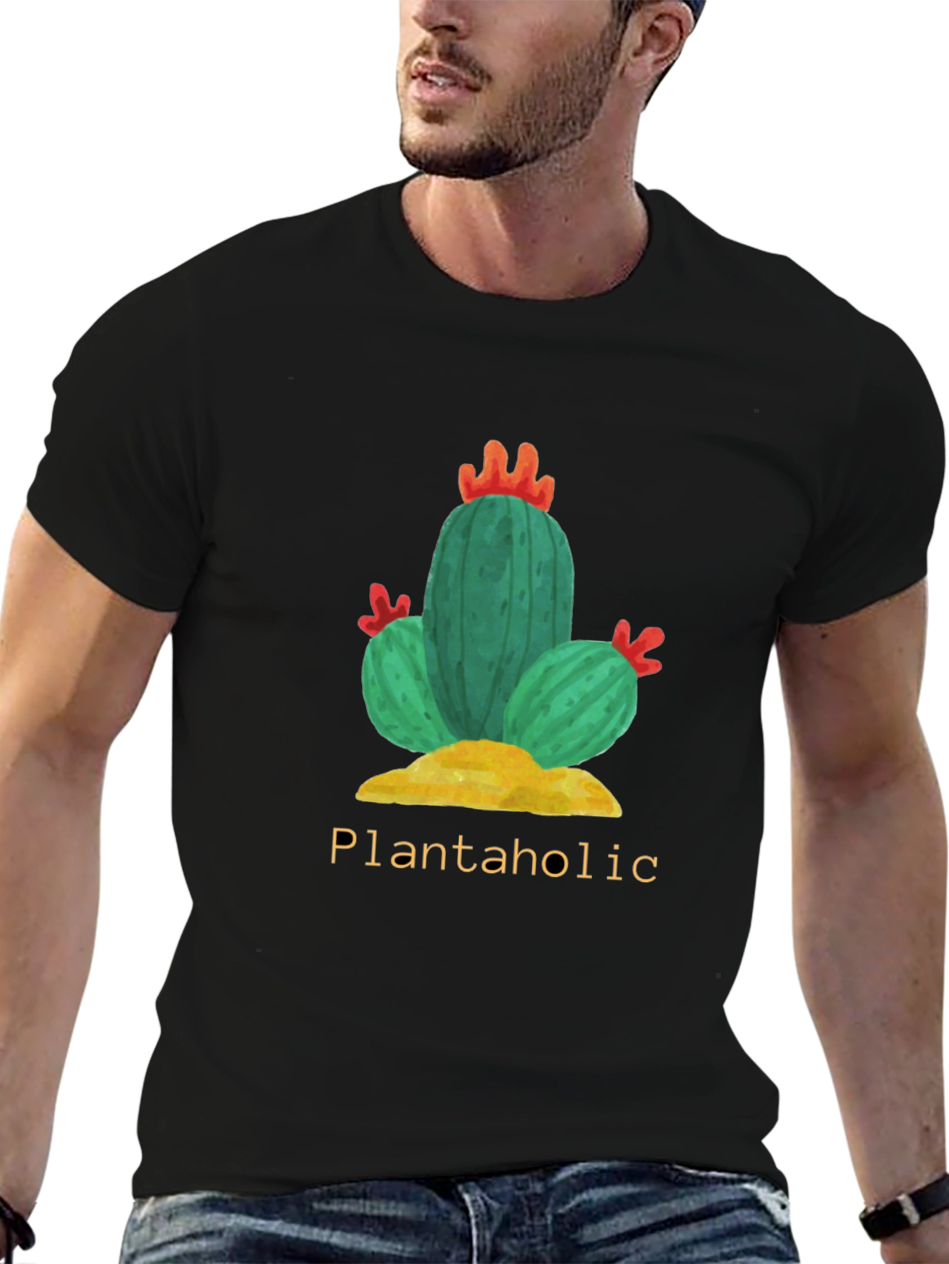 Plantaholic Cactus T-Shirt - Nature Lover Tee