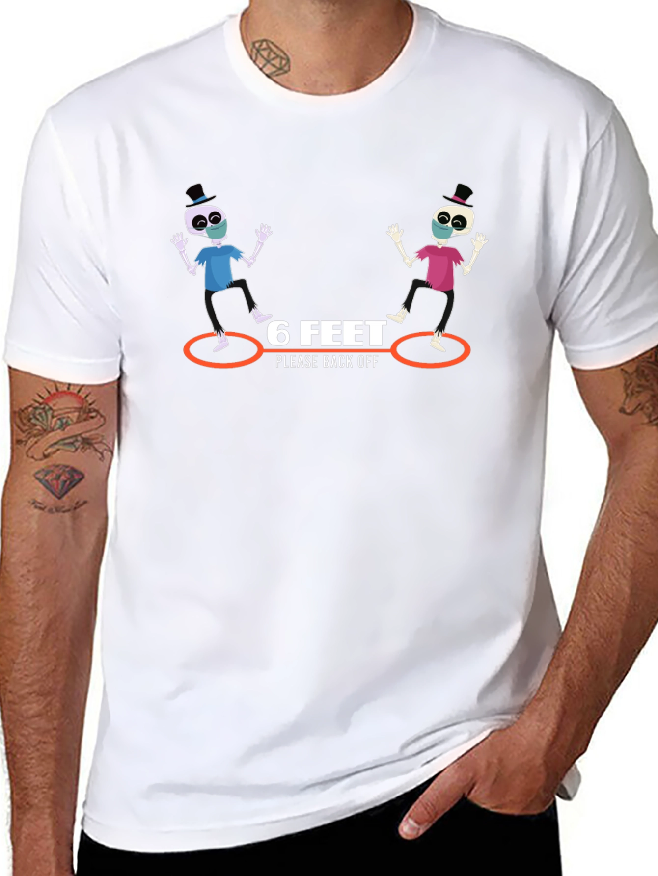 6 Feet Please Back Off Graphic T-Shirt