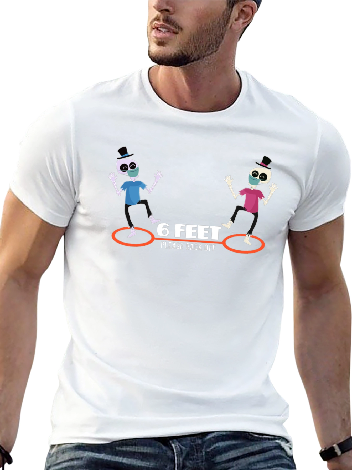 6 Feet Please Back Off Graphic T-Shirt