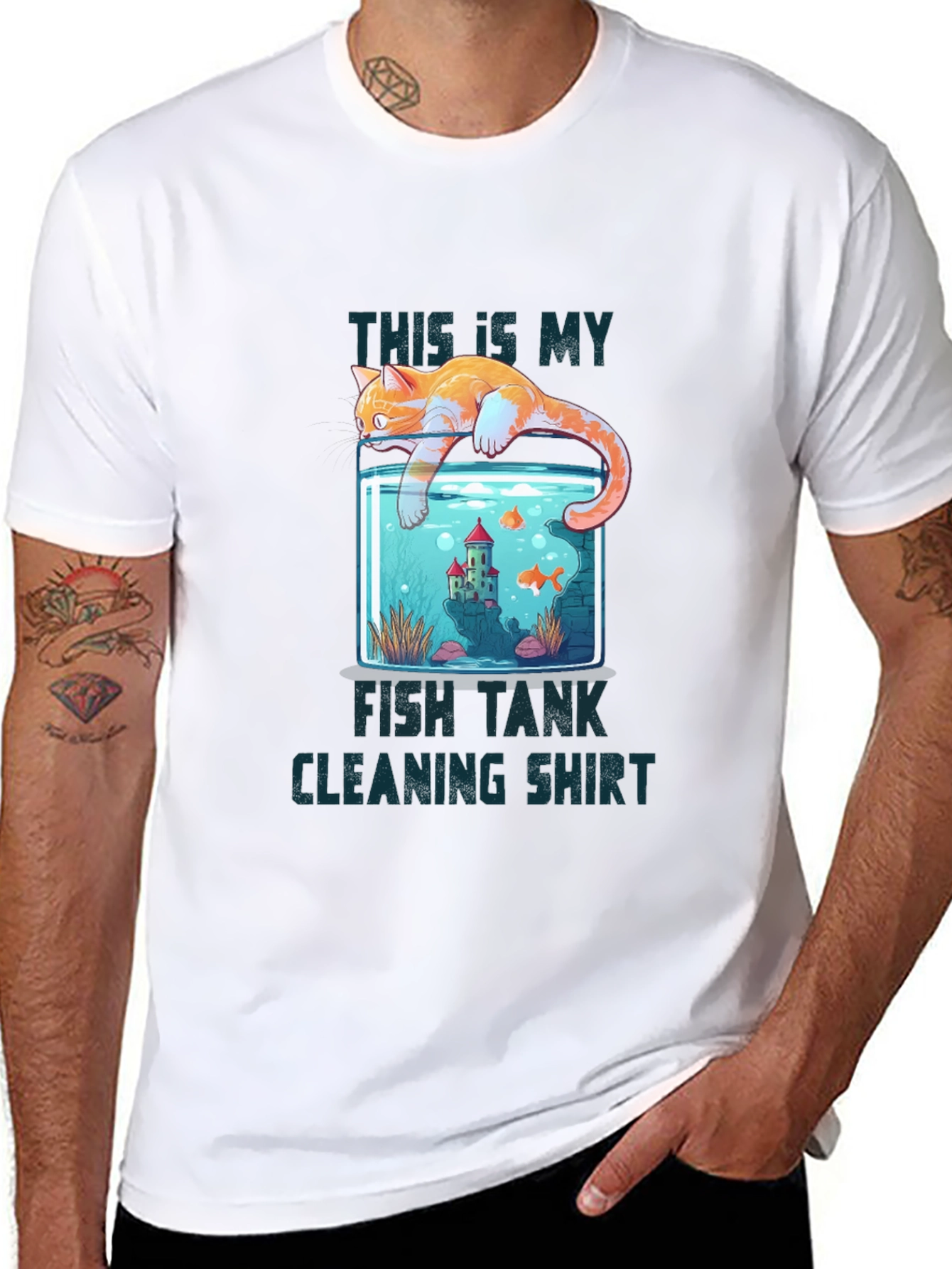 Cat Fish Tank Cleaning T-Shirt