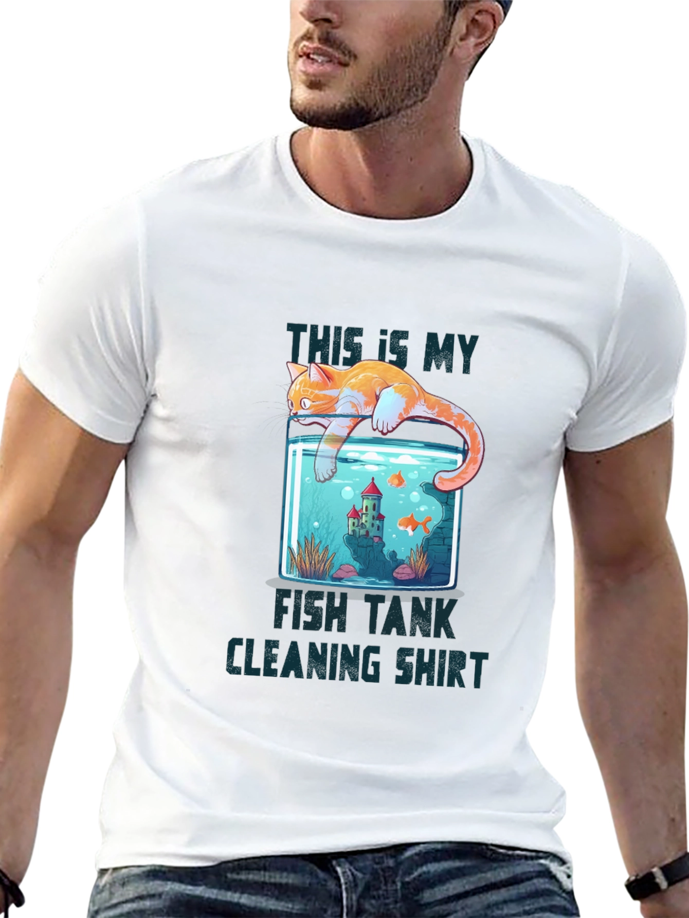 Cat Fish Tank Cleaning T-Shirt