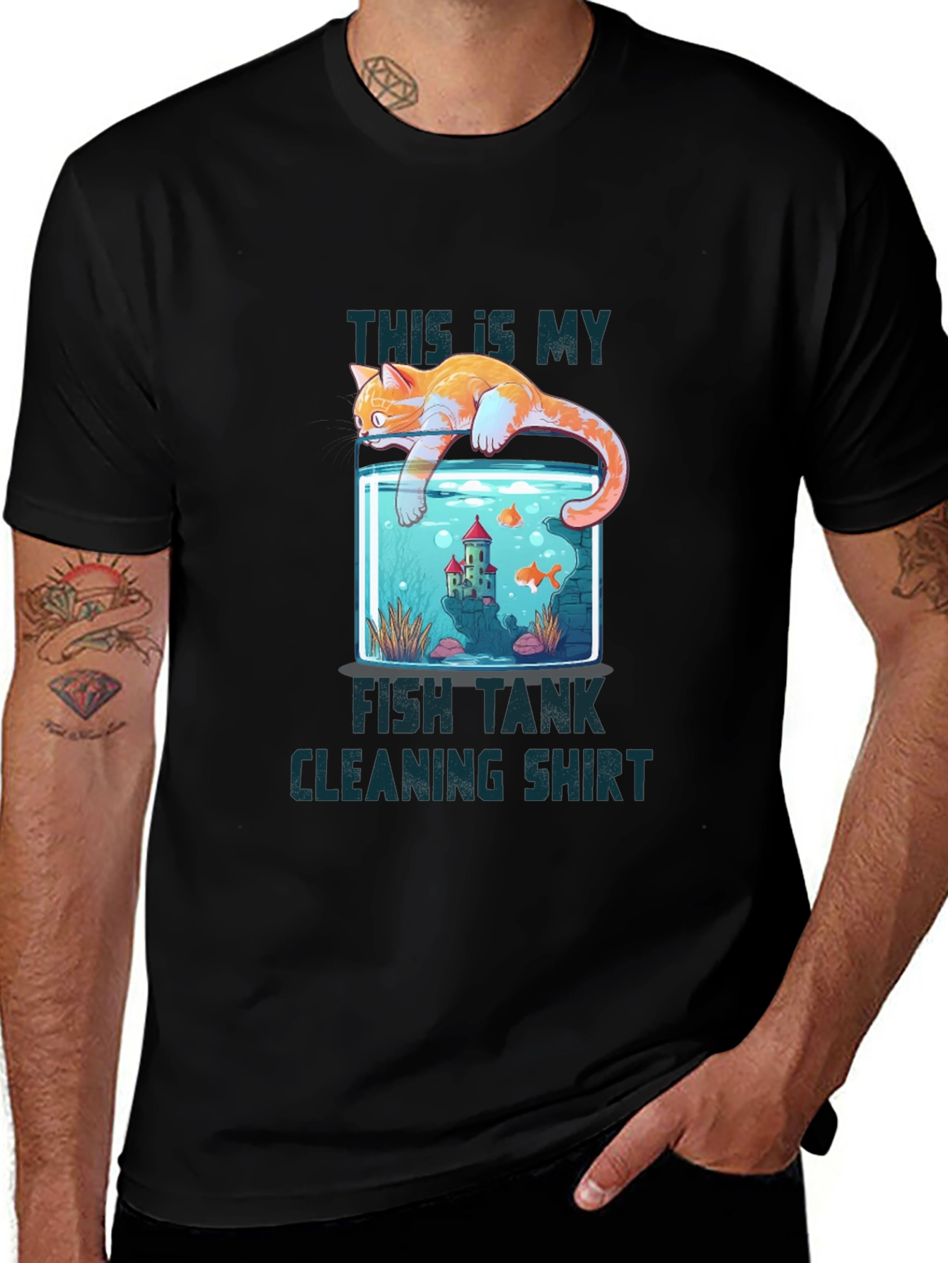 Cat Fish Tank Cleaning T-Shirt