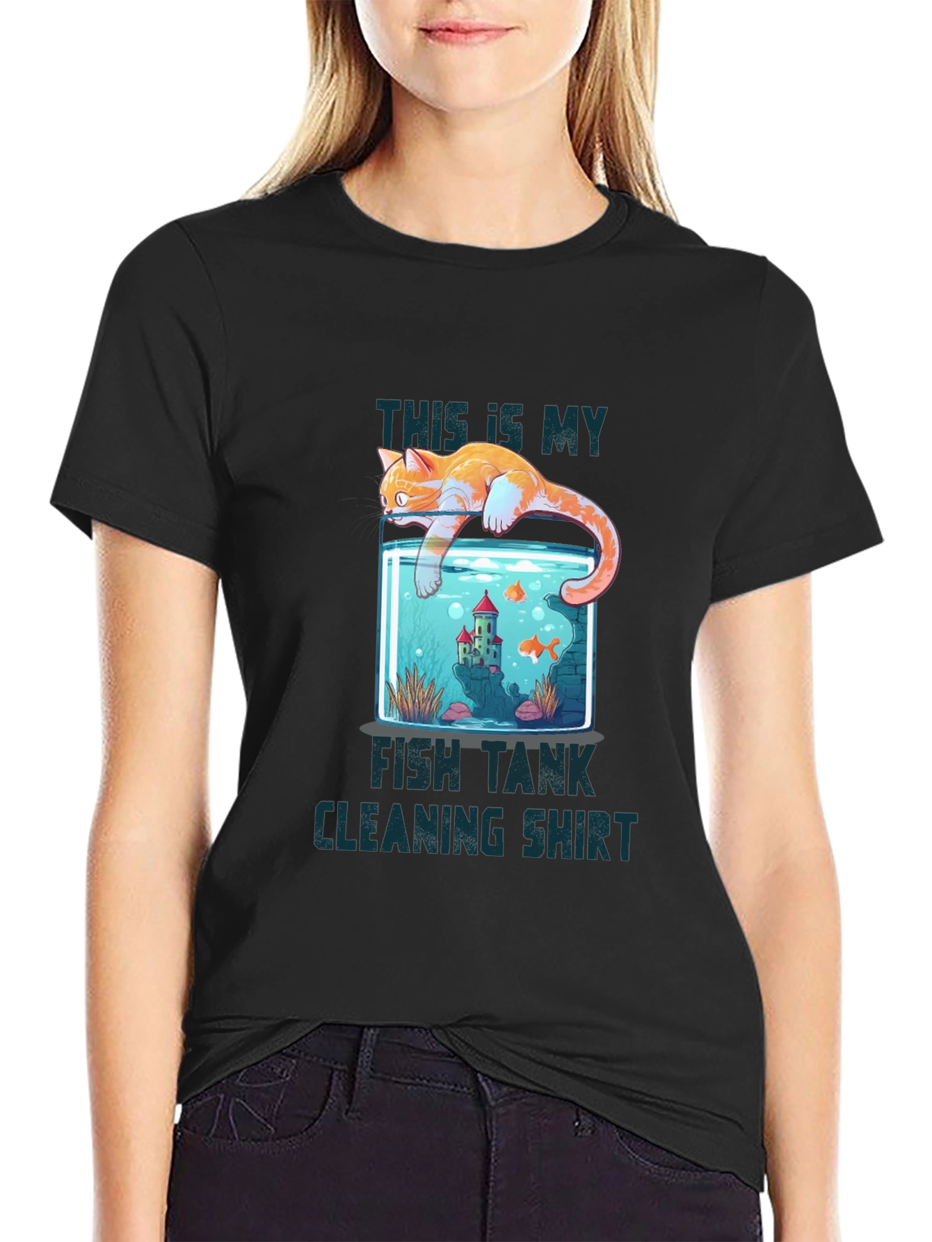 Cat Fish Tank Cleaning T-Shirt