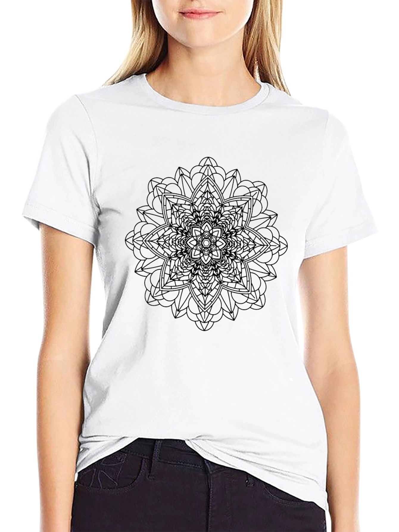 Black Mandala Graphic T-Shirt