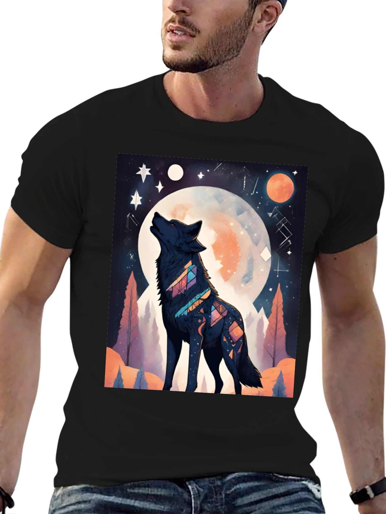 Wolf Moon Graphic Tee - Unisex Black T-Shirt