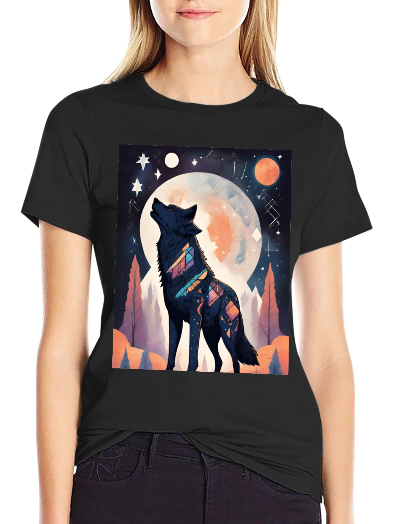 Wolf Moon Graphic Tee - Unisex Black T-Shirt