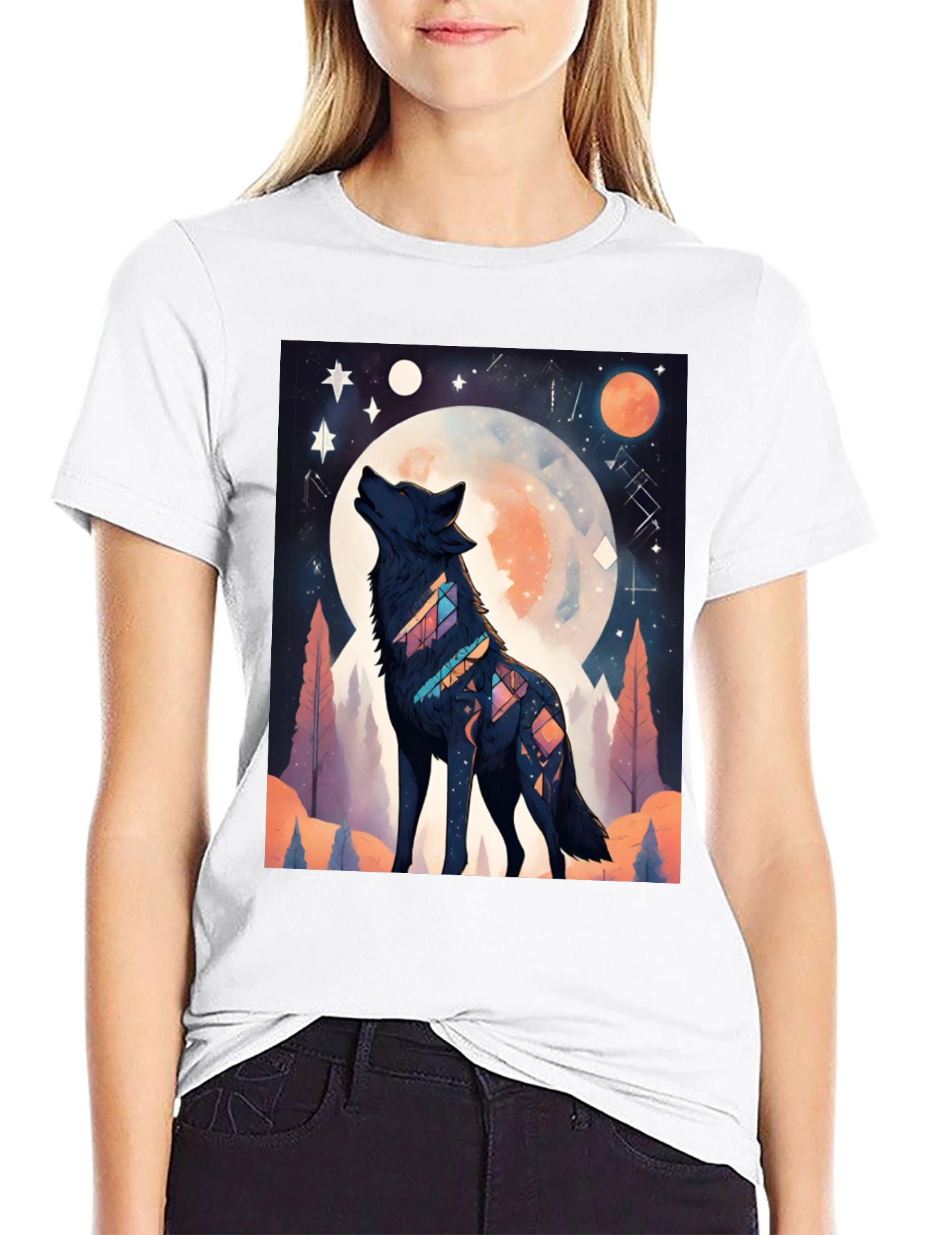 Wolf Moon Graphic Tee - Unisex Black T-Shirt