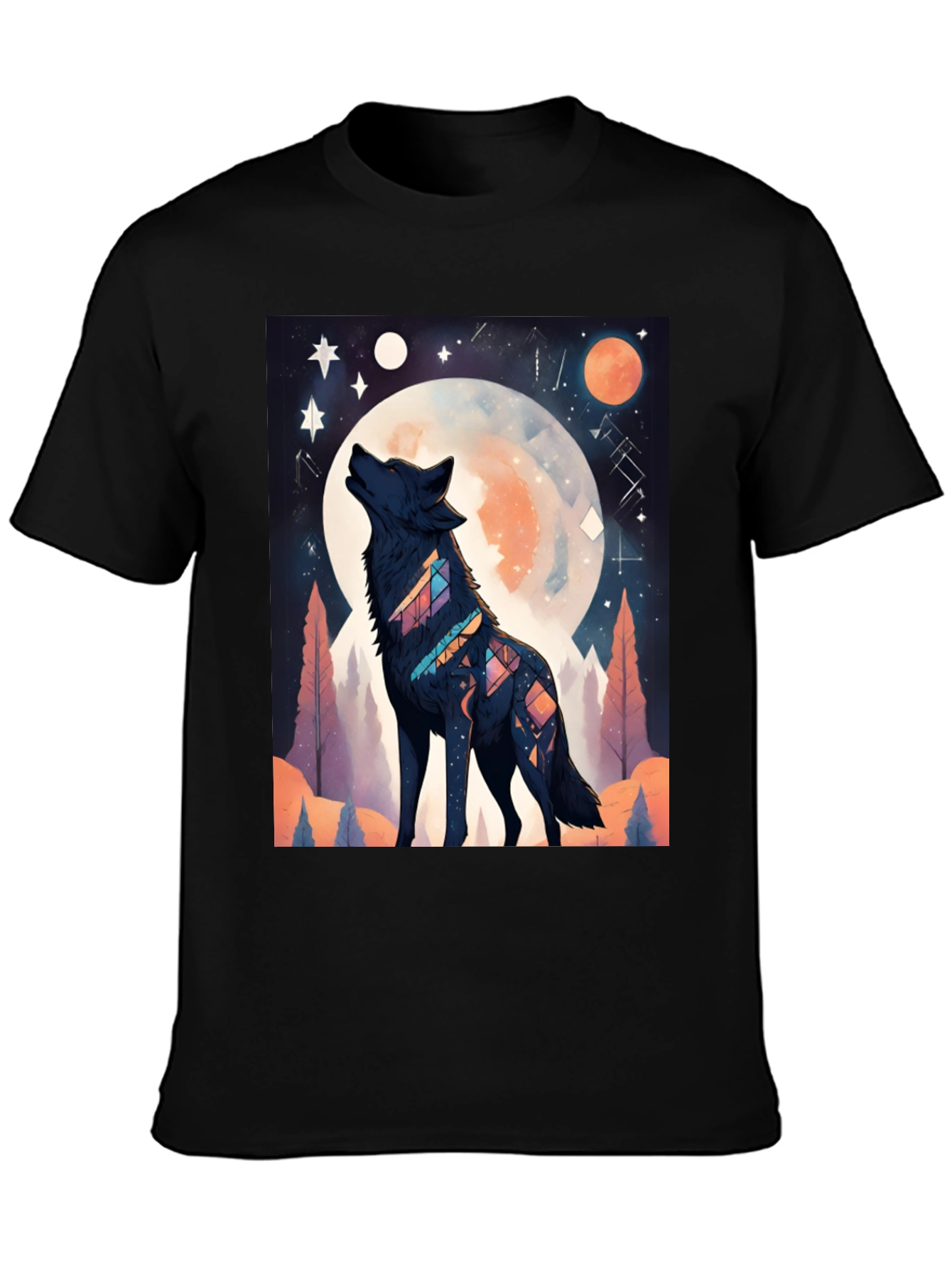 Wolf Moon Graphic Tee - Unisex Black T-Shirt