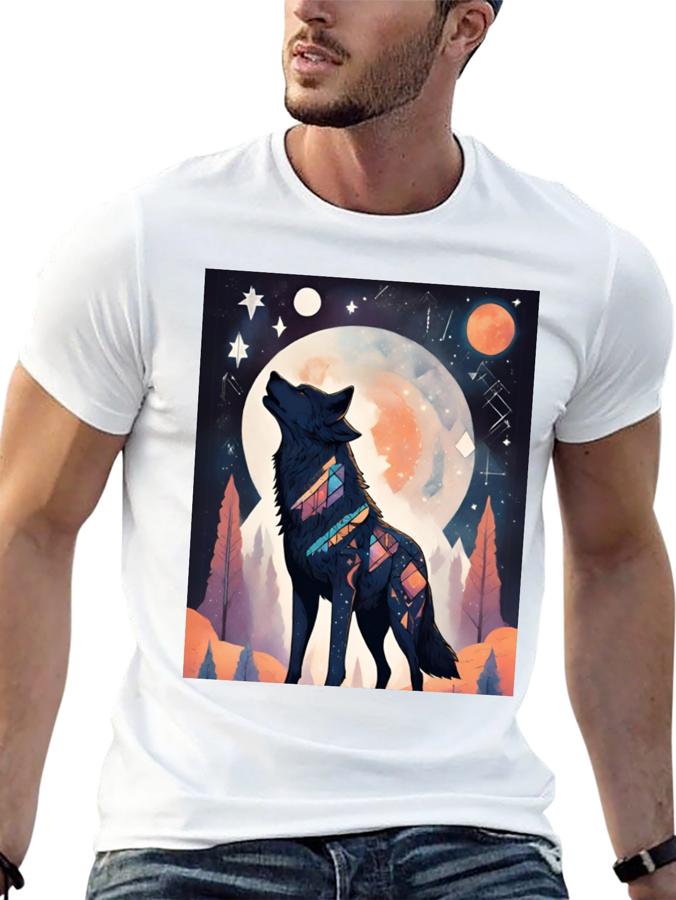 Wolf Moon Graphic Tee - Unisex Black T-Shirt