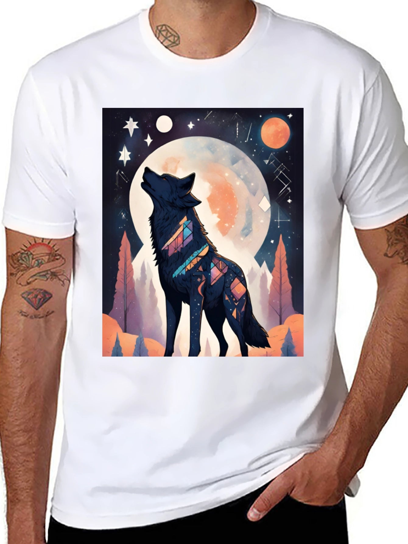Wolf Moon Graphic Tee - Unisex Black T-Shirt