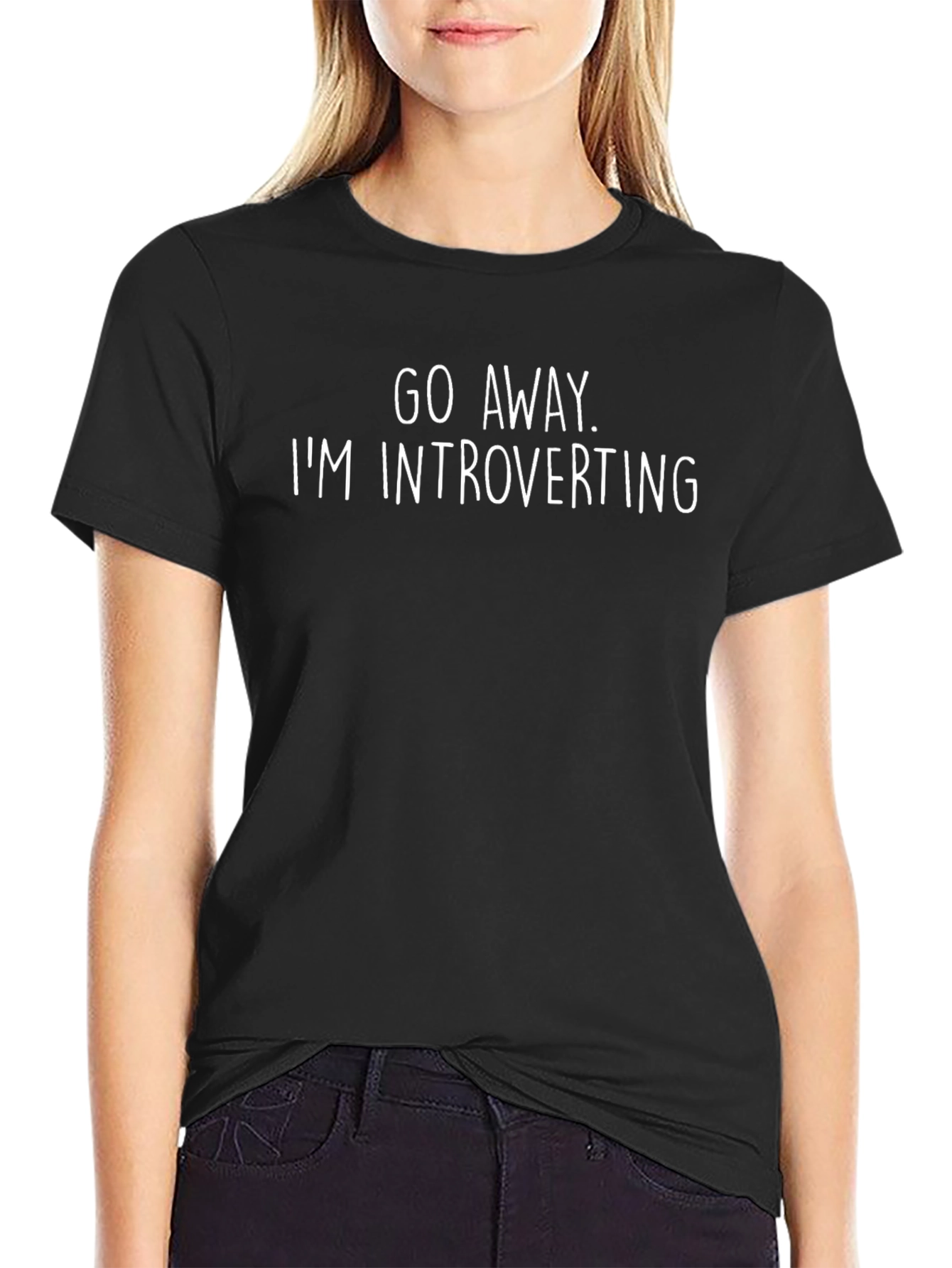 Introverting Graphic Tee - Black Cotton Comfort