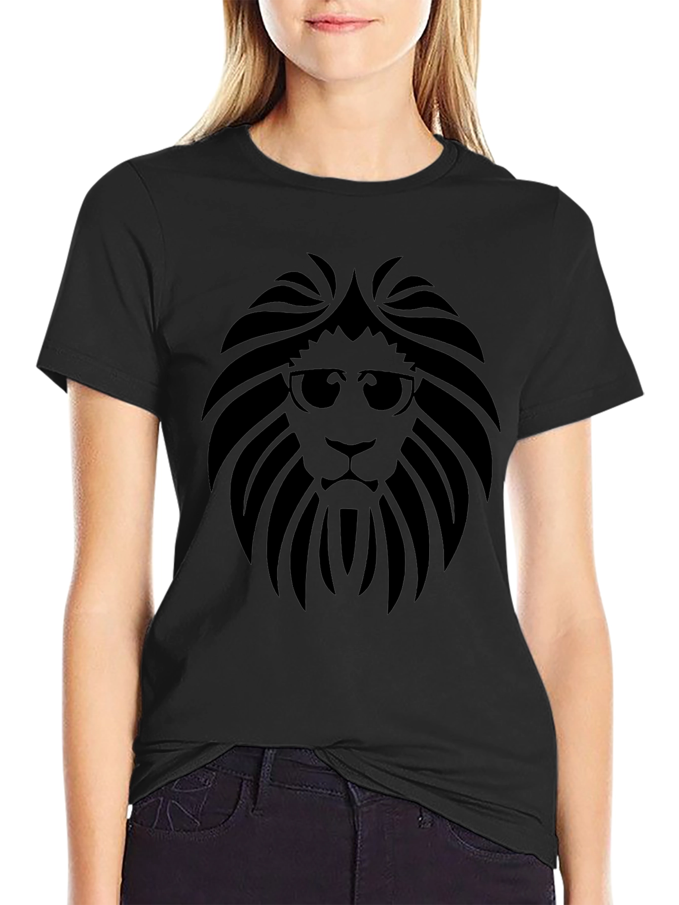 Lion Head Graphic Tee - Cool Cat in Shades