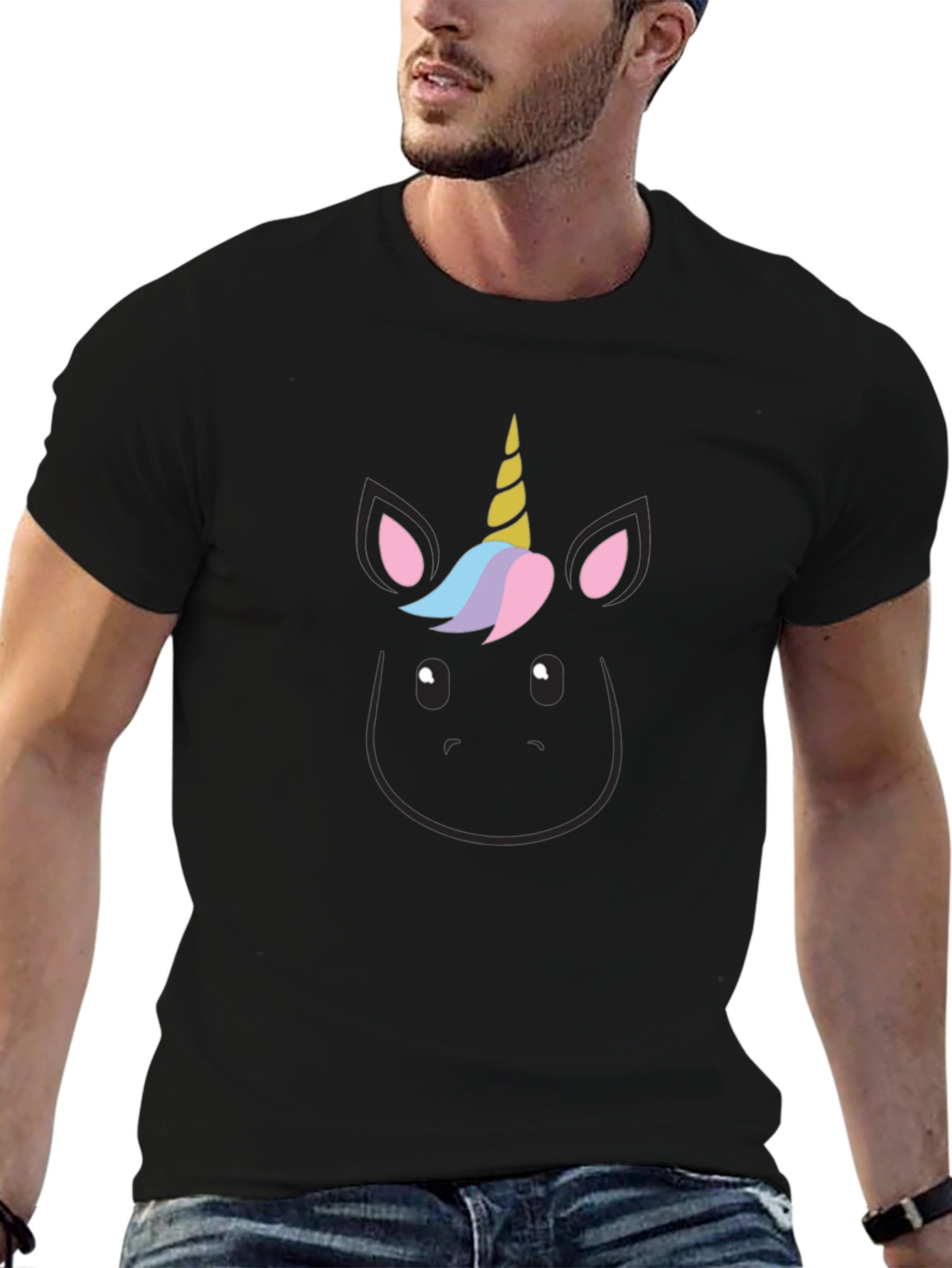Unicorn Graphic Black T-Shirt