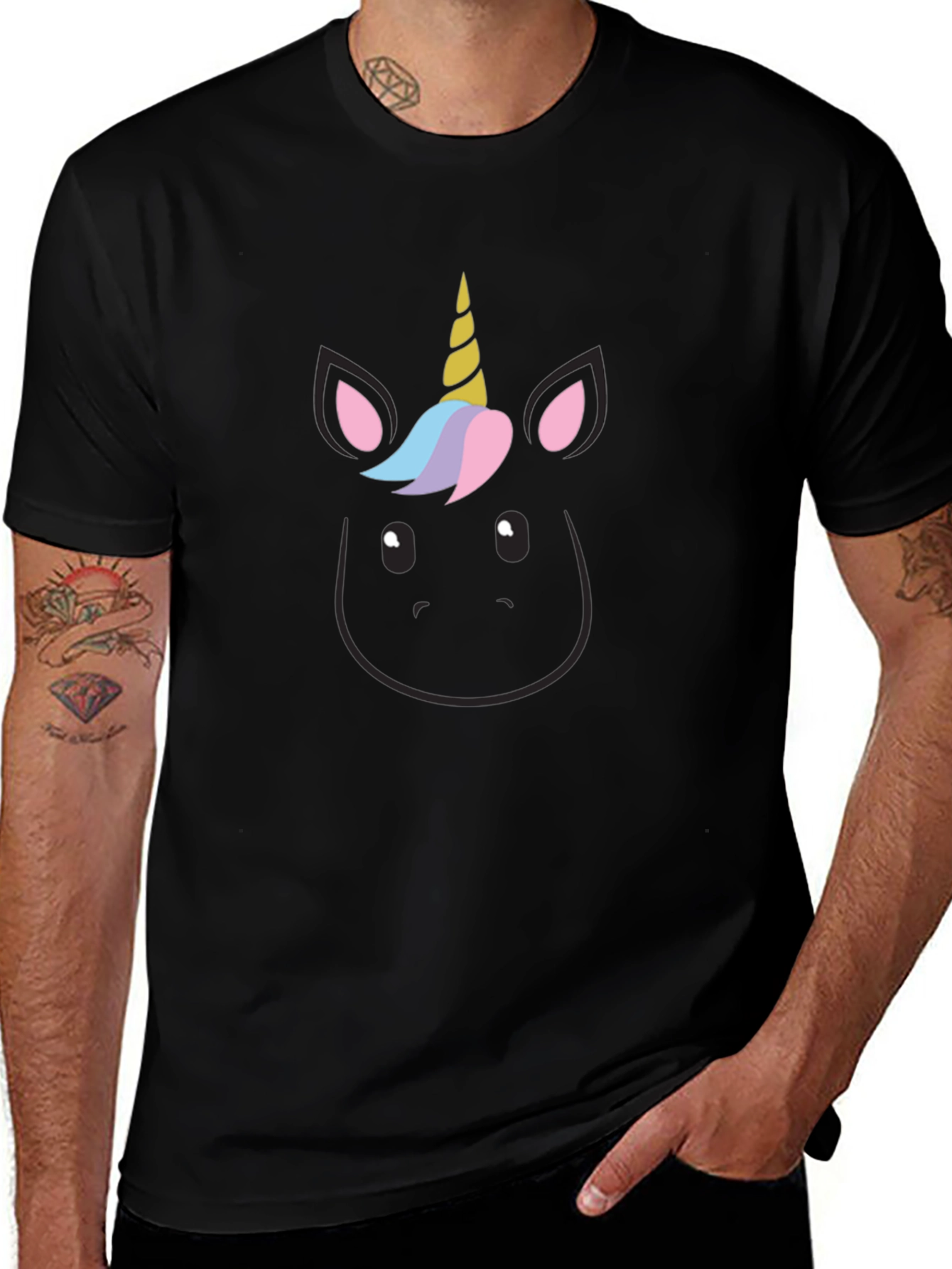 Unicorn Graphic Black T-Shirt