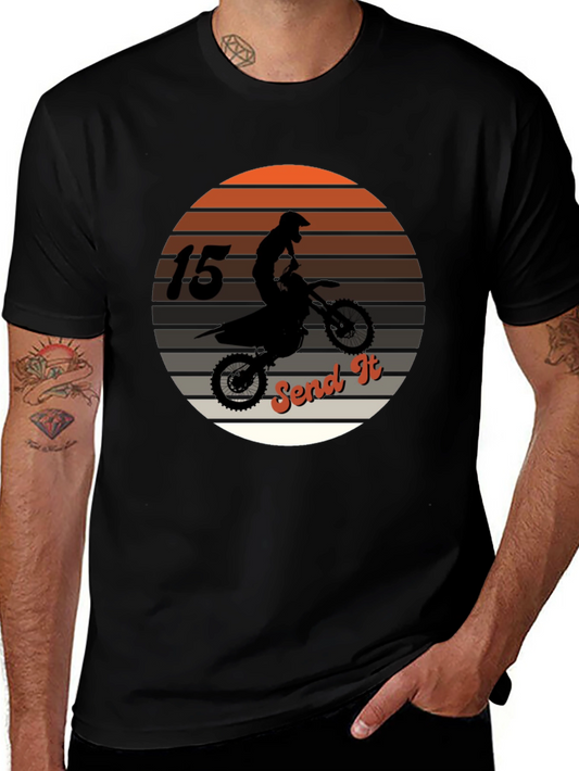 Send It Dirt Bike T-Shirt - Motocross Rider Number 15