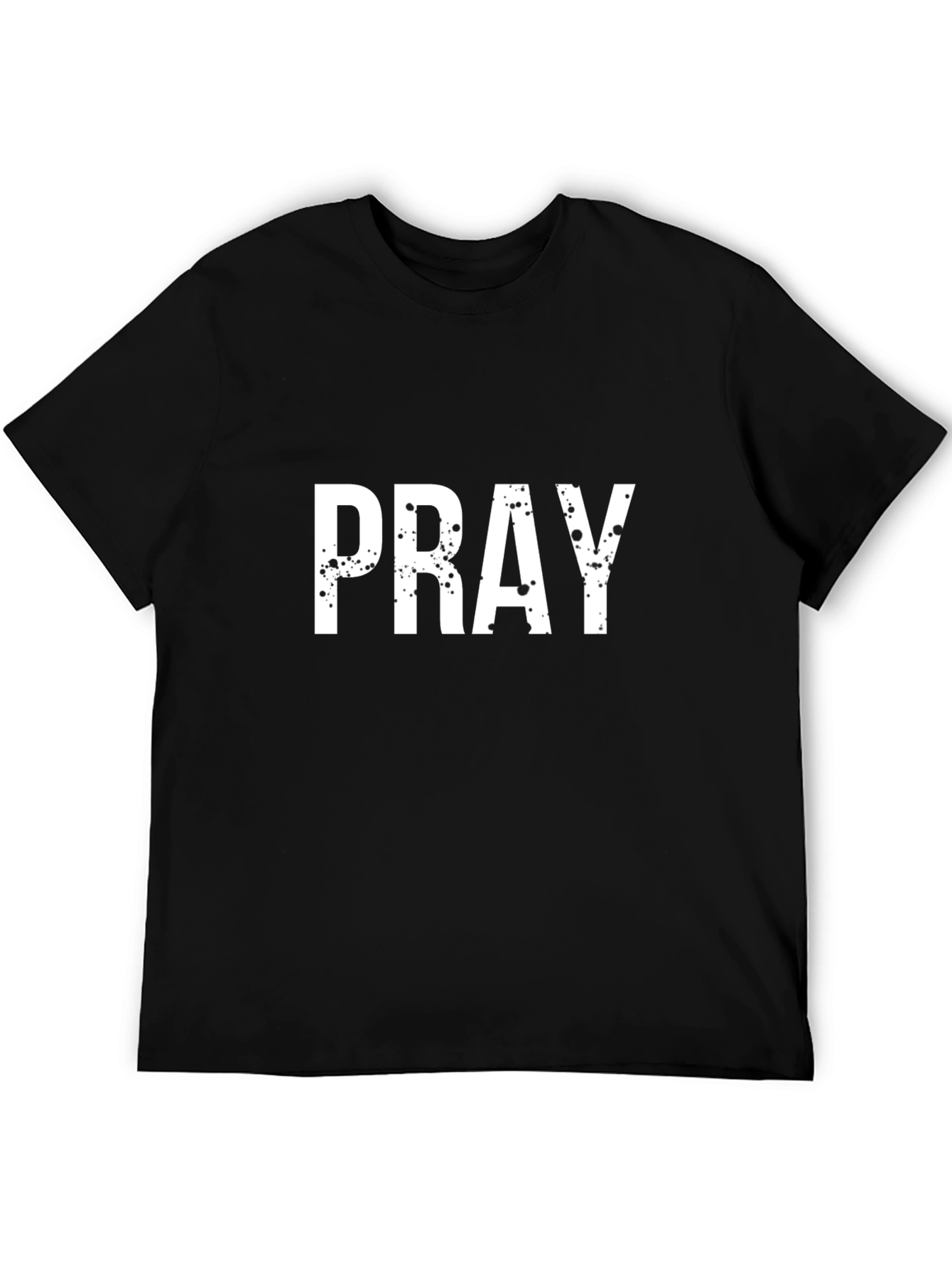 Mens Pray Graphic Black T-Shirt