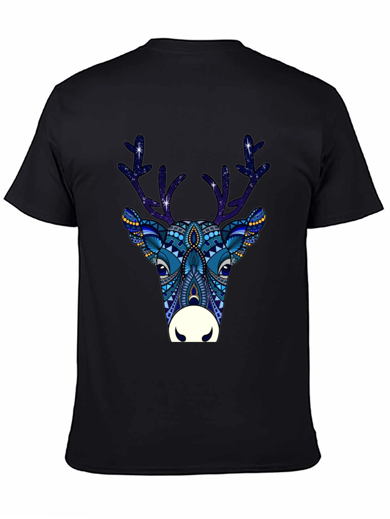 Festive Reindeer Graphic Tee - Black