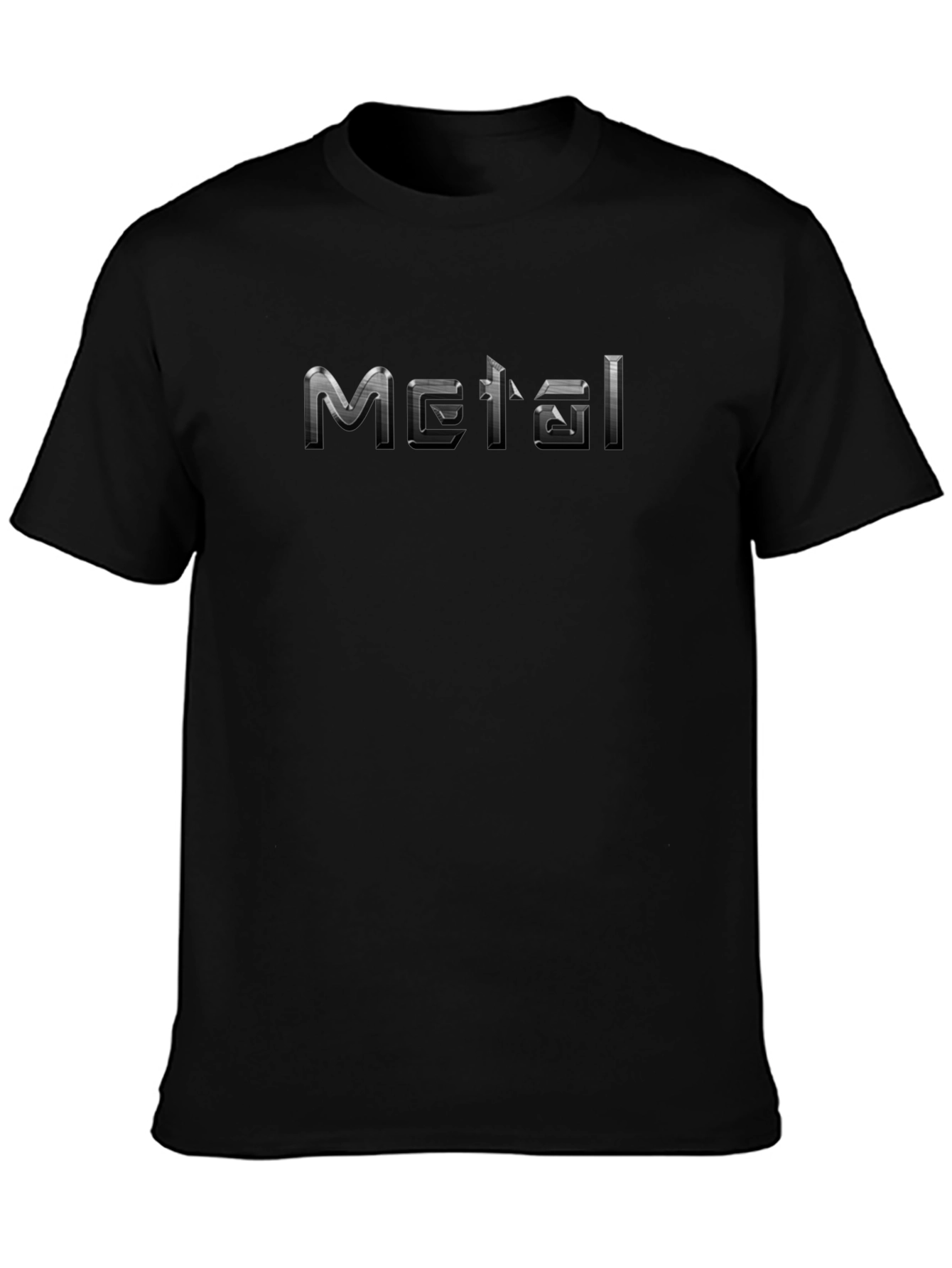 Metal Graphic Print Black T-Shirt