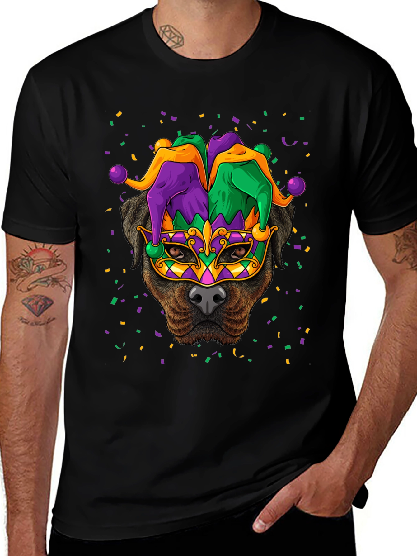 Mardi Gras Dog T-Shirt - Festive Canine Celebration!