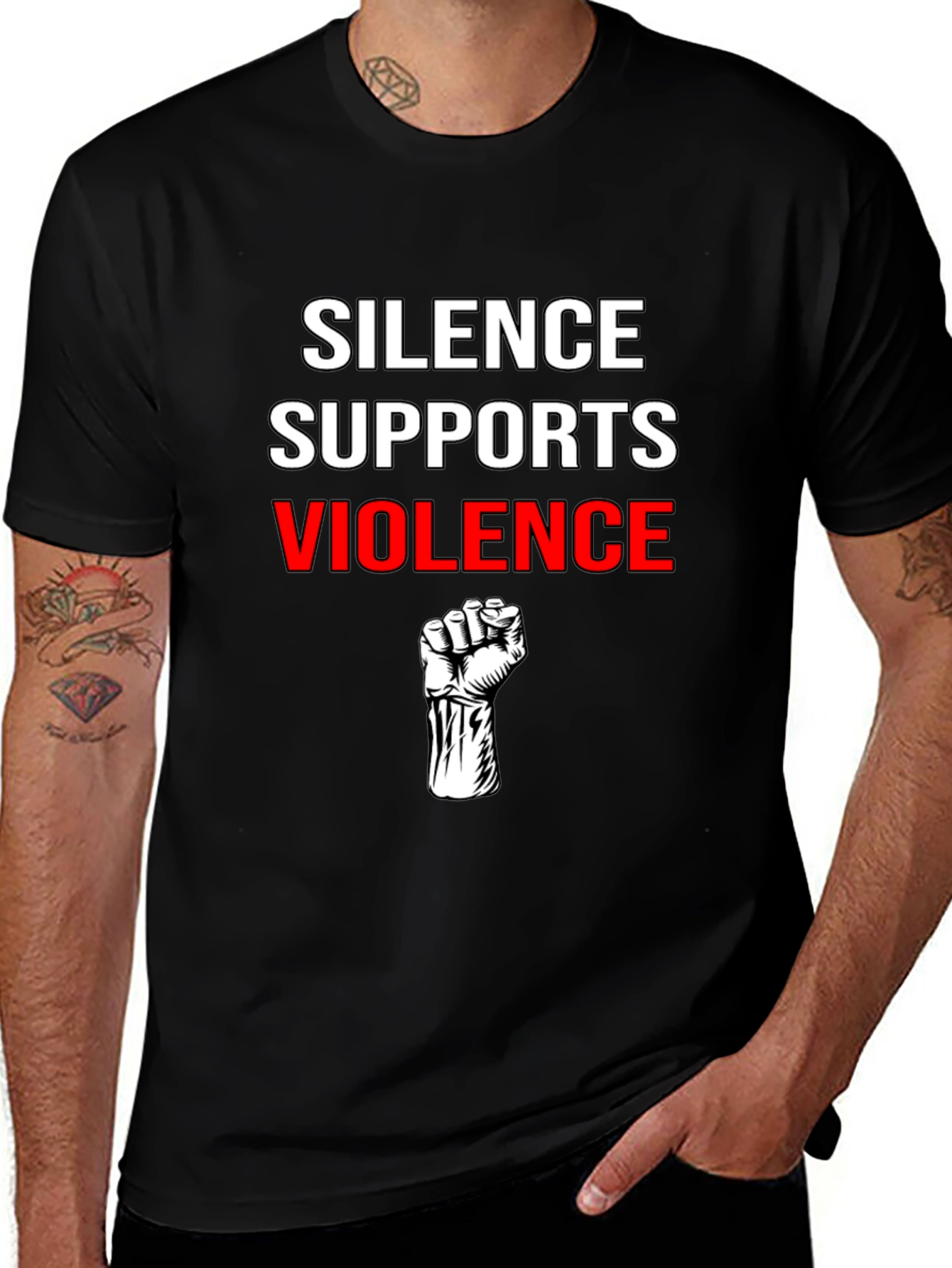 Silence Supports Violence Graphic Tee