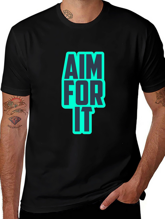 Aim For It Graphic Tee - Stylish Black T-Shirt