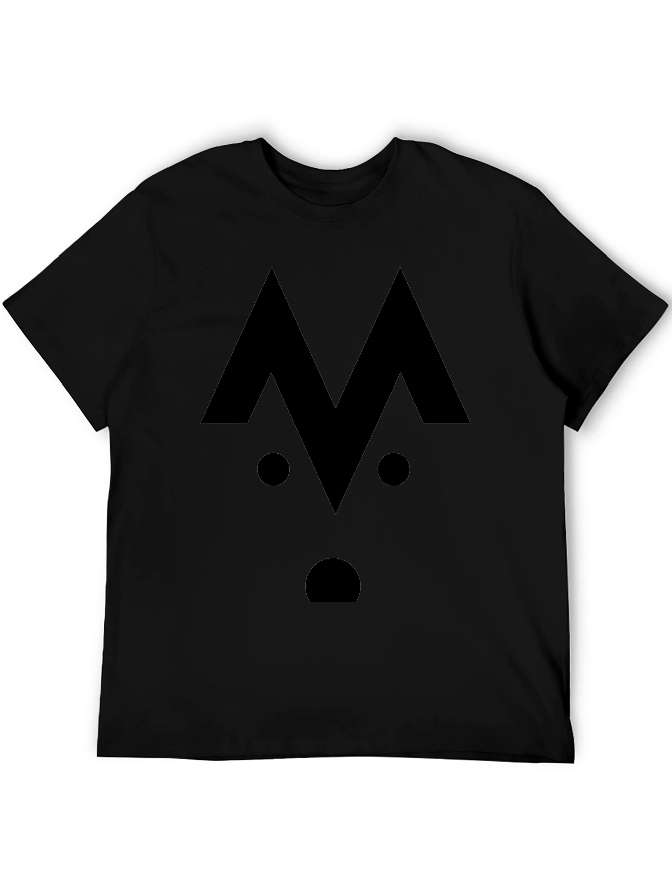 Geometric Face Black Graphic T-Shirt