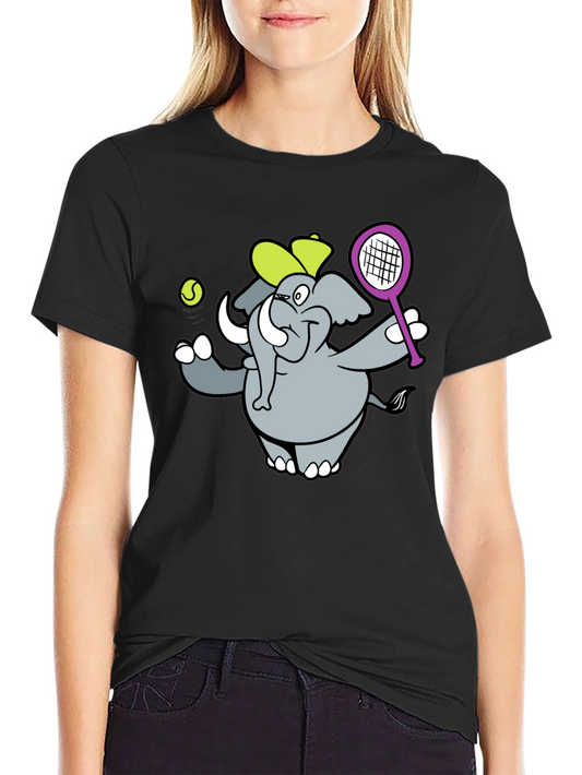 Elephant Tennis Player Graphic Tee
