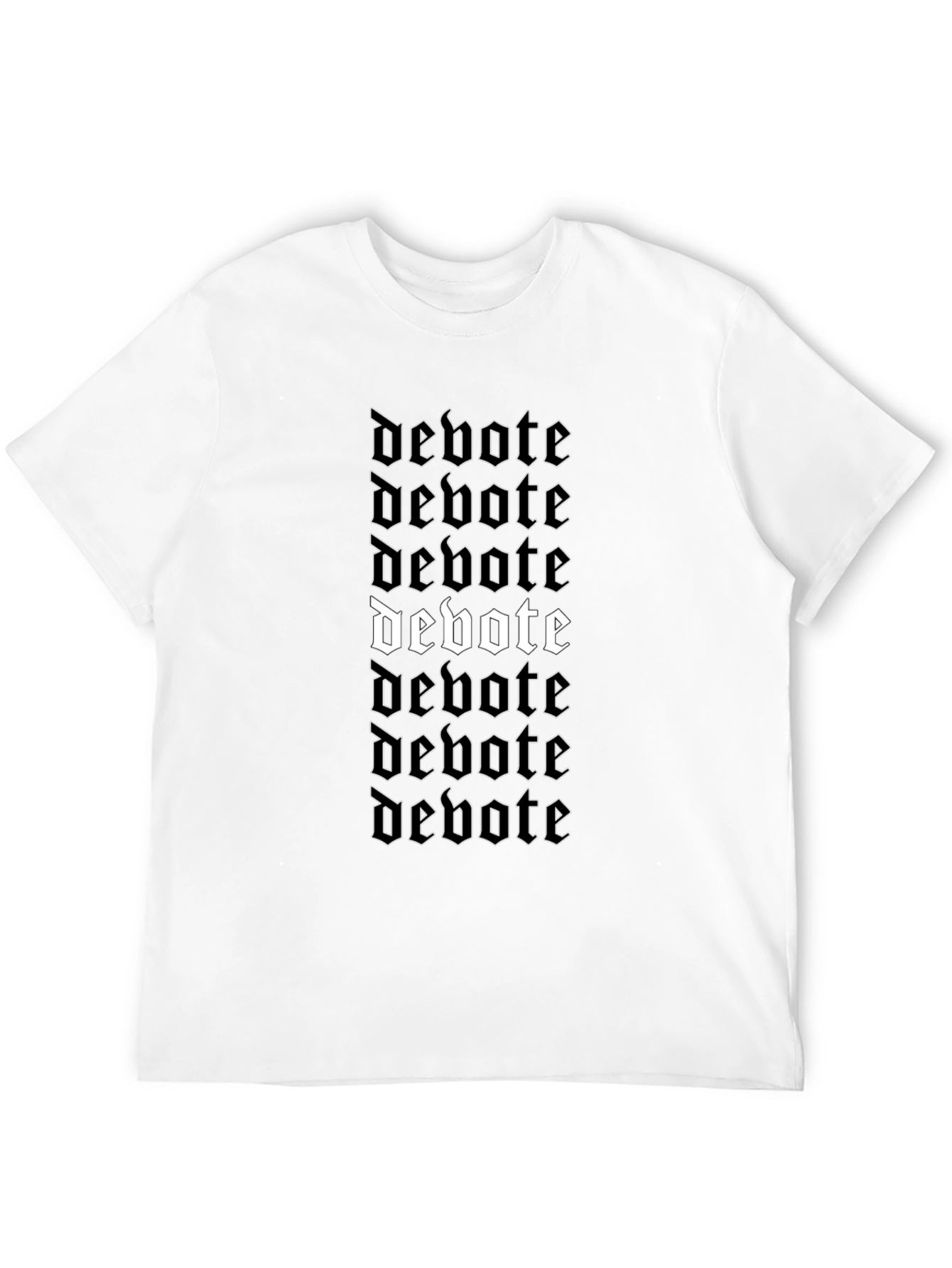 Debote Gothic Text Print Black T-Shirt