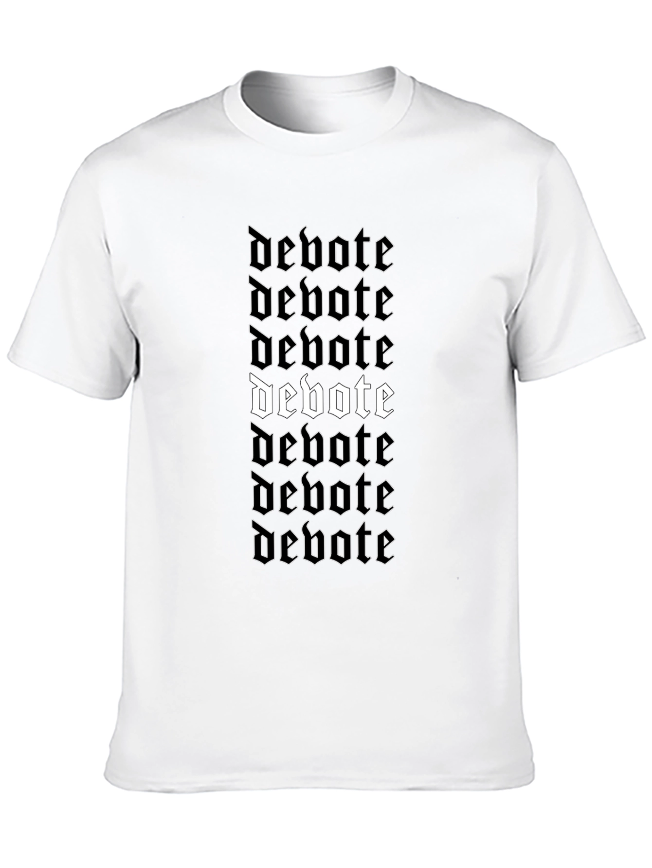 Debote Gothic Text Print Black T-Shirt