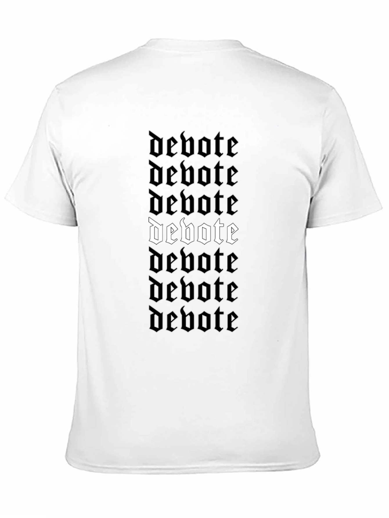 Debote Gothic Text Print Black T-Shirt