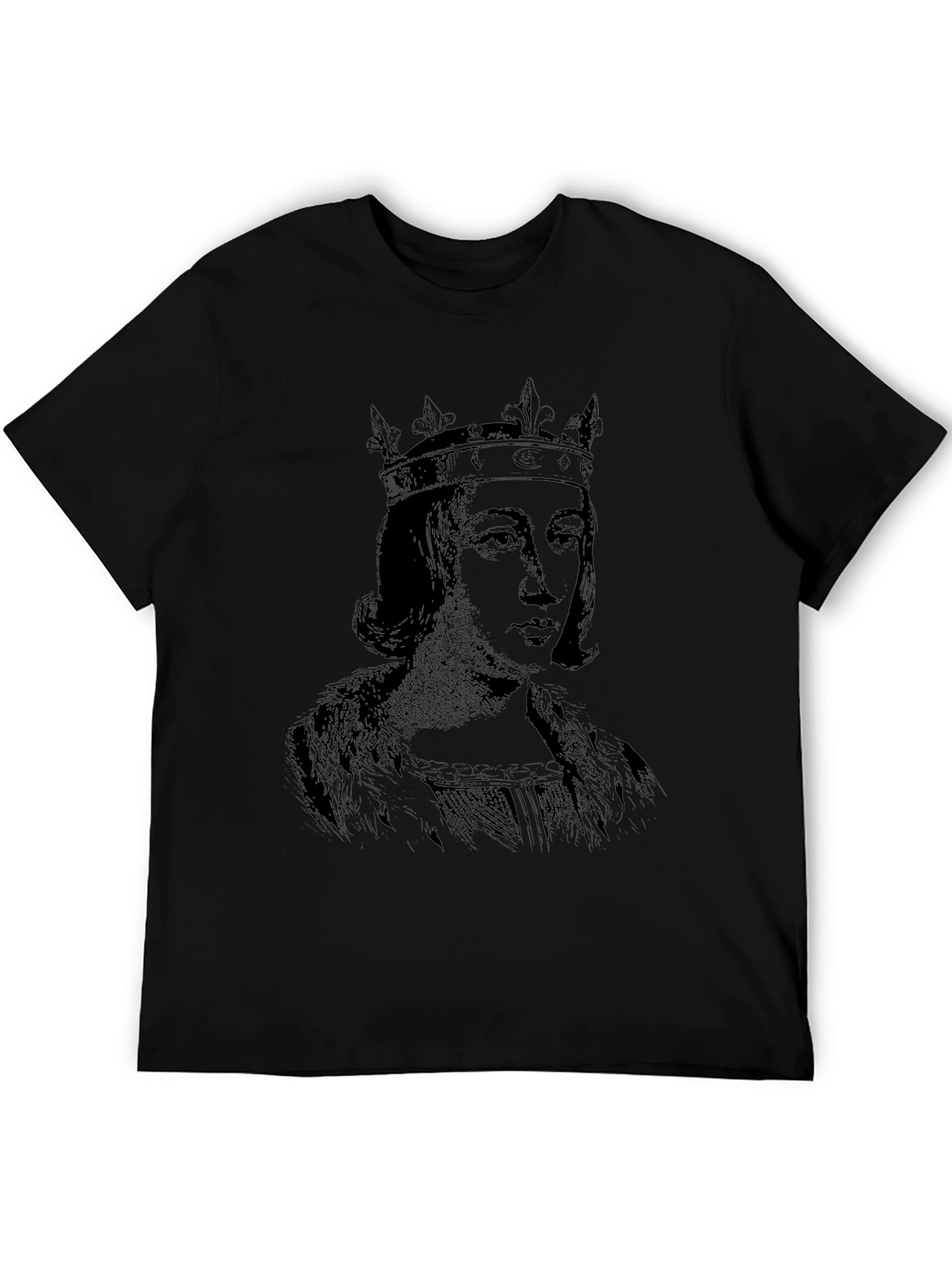 King Portrait Graphic Black T-Shirt