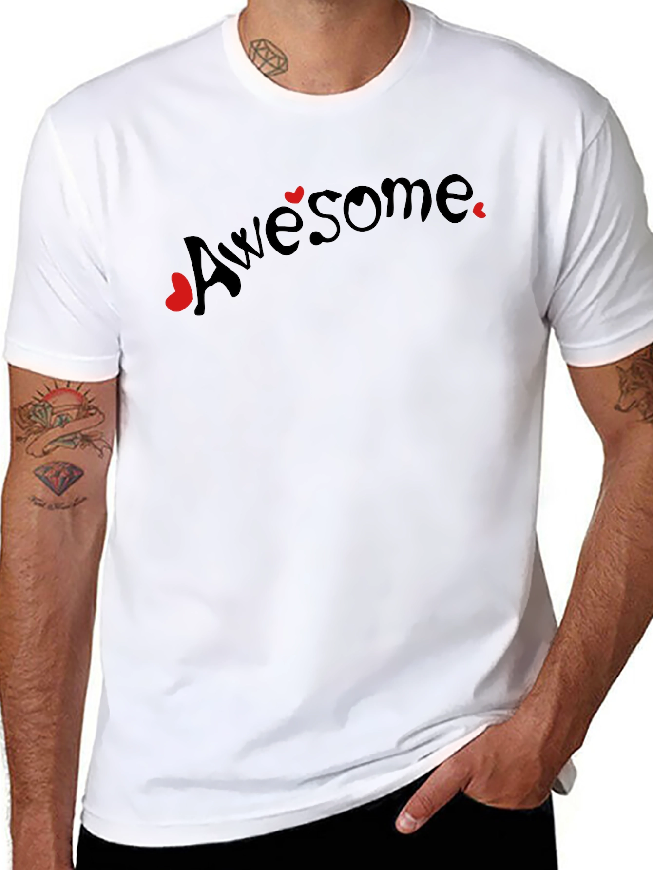 Awesome Hearts Graphic Tee - Black