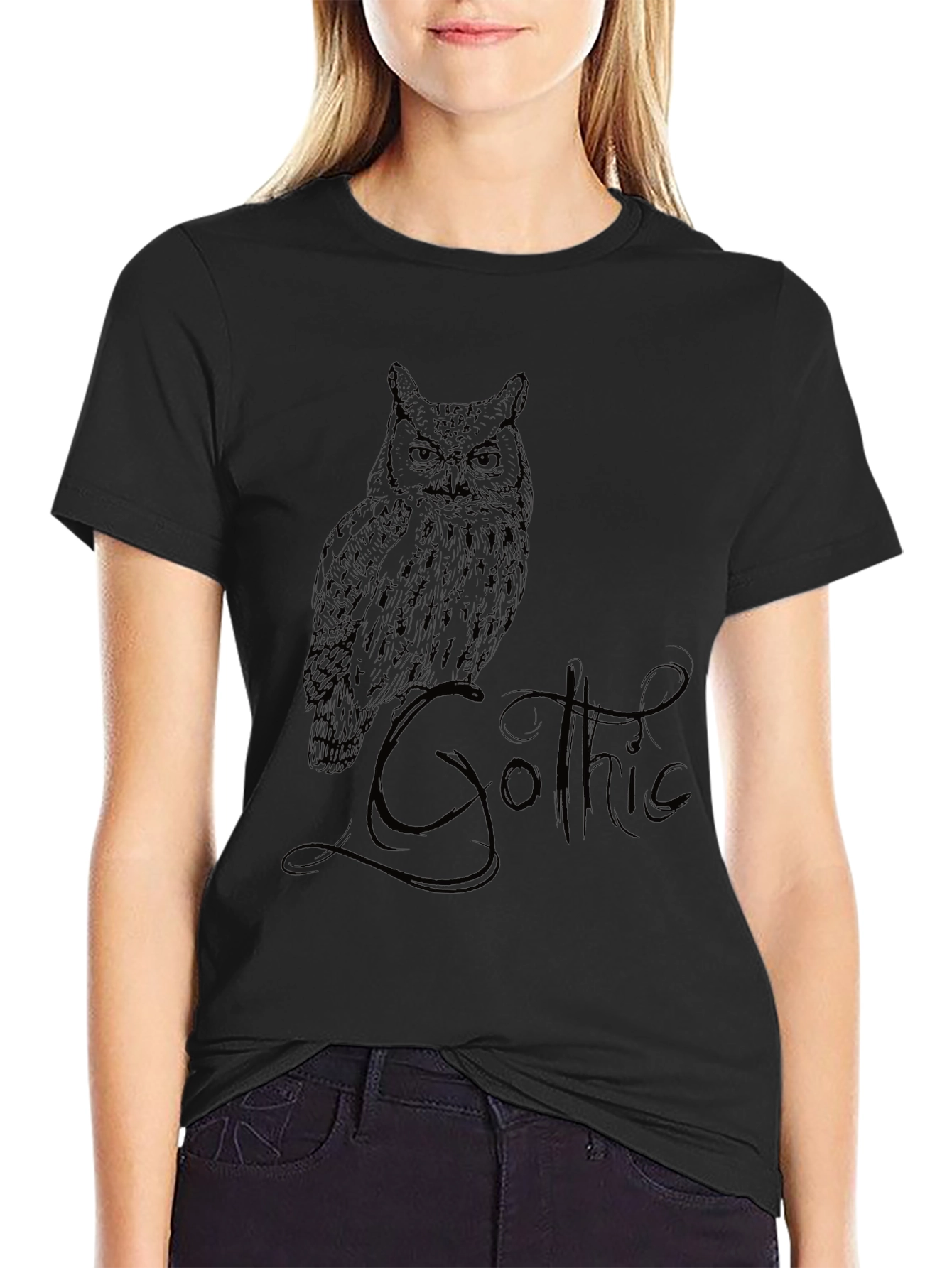 Gothic Owl T-Shirt - Dark Style