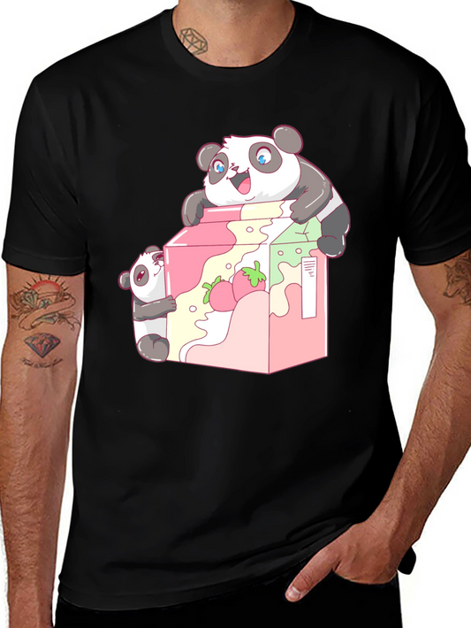 Panda Strawberry Milk T-Shirt
