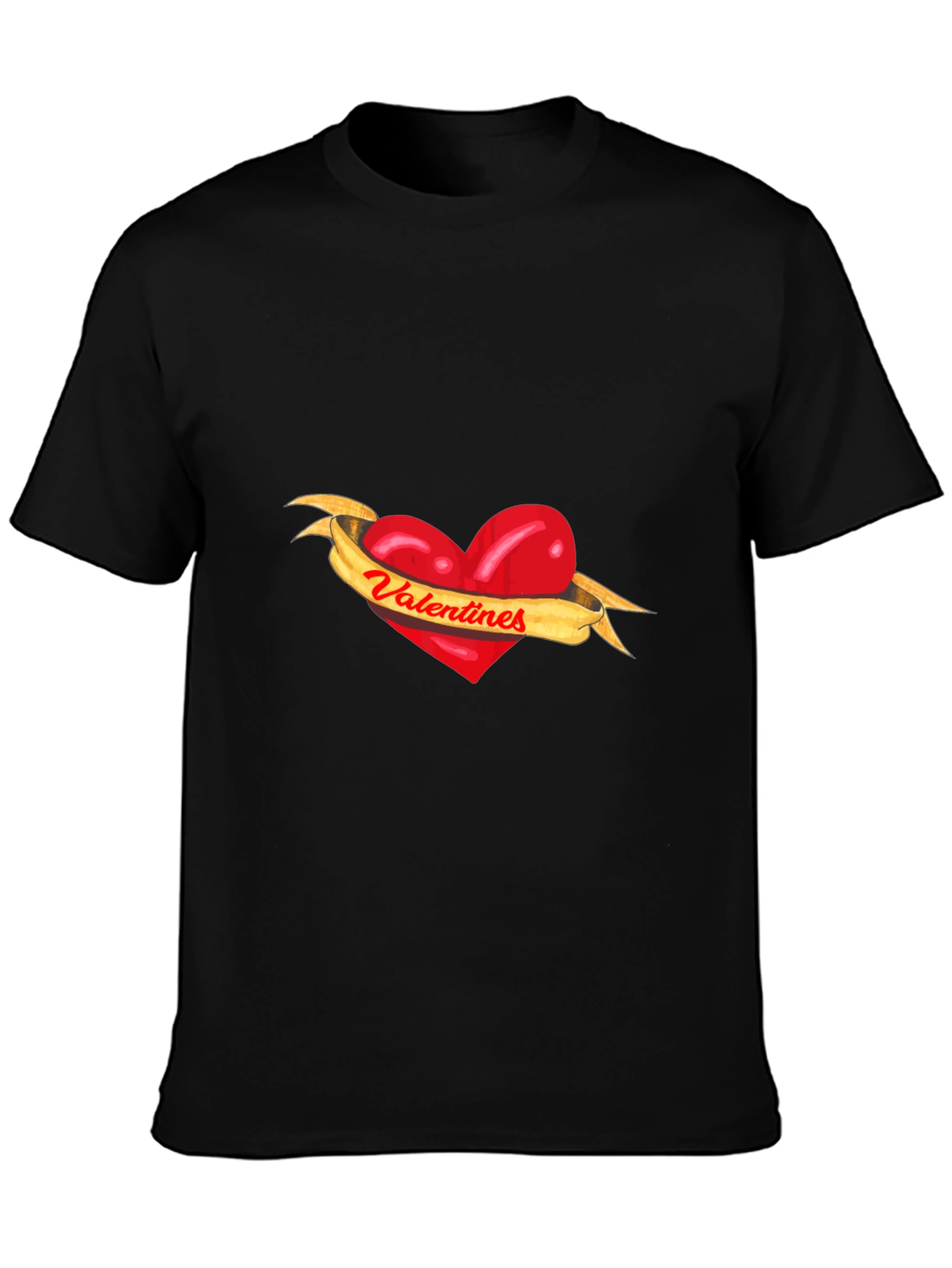 Valentines Heart Ribbon Graphic Tee