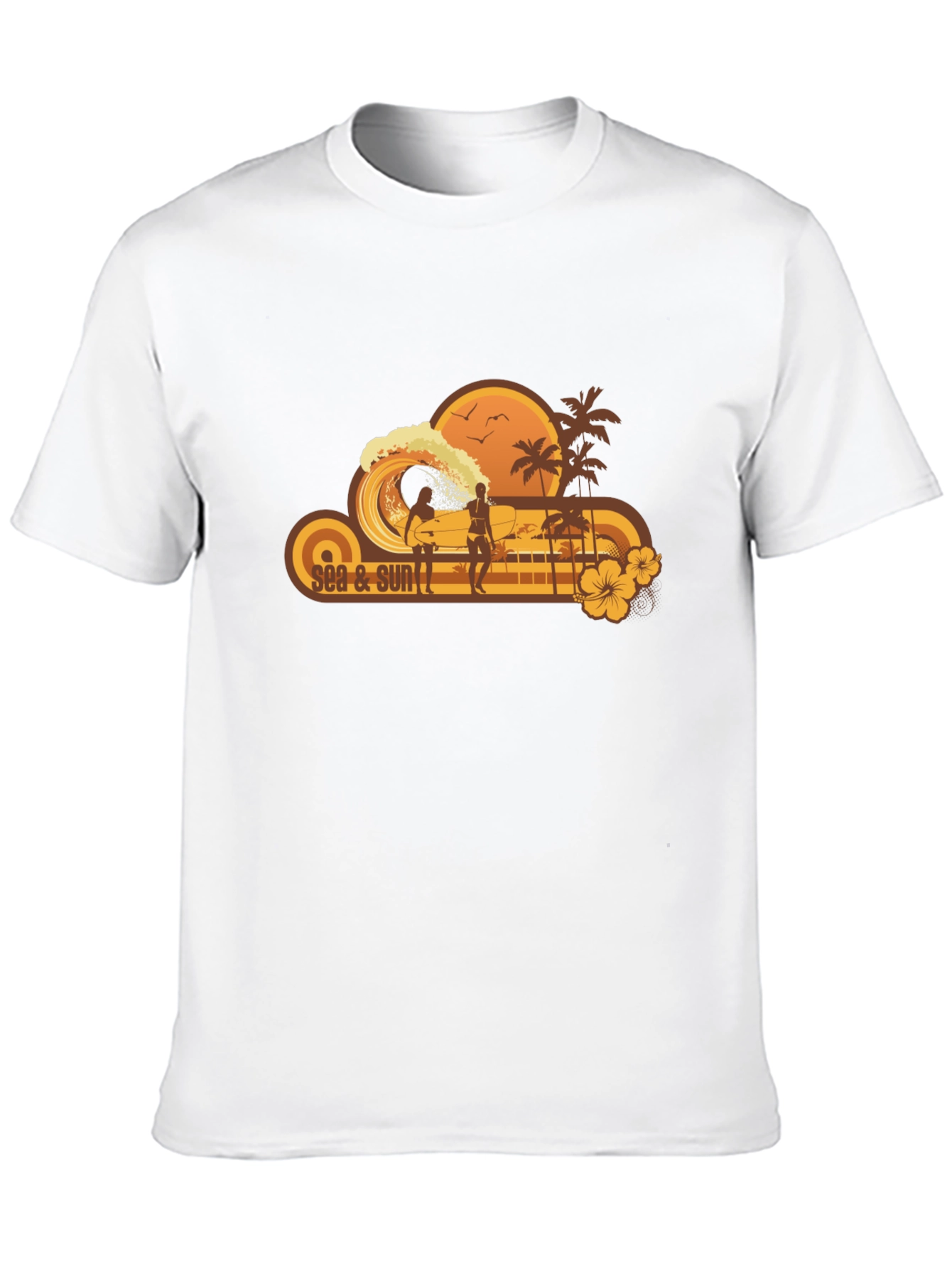 Sea & Sun Graphic Black T-Shirt