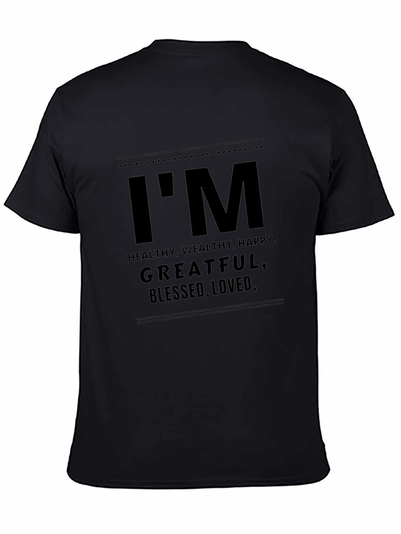 Im Healthy Grateful Blessed Mens Black T-Shirt