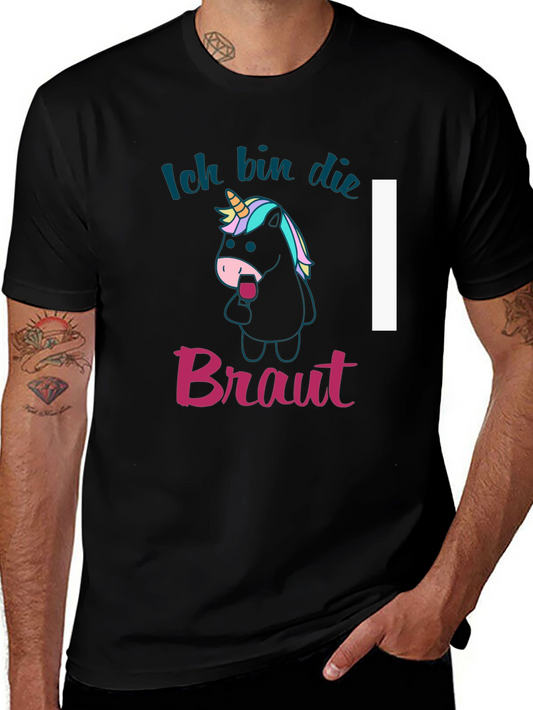 Bride Unicorn Graphic Tee - German Bachelorette Party Shirt