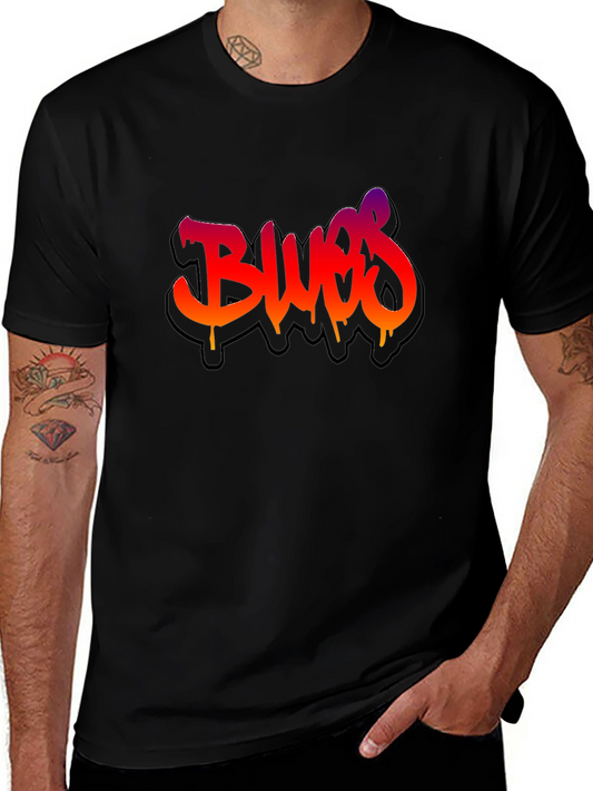 Graffiti Blues Graphic Black T-Shirt