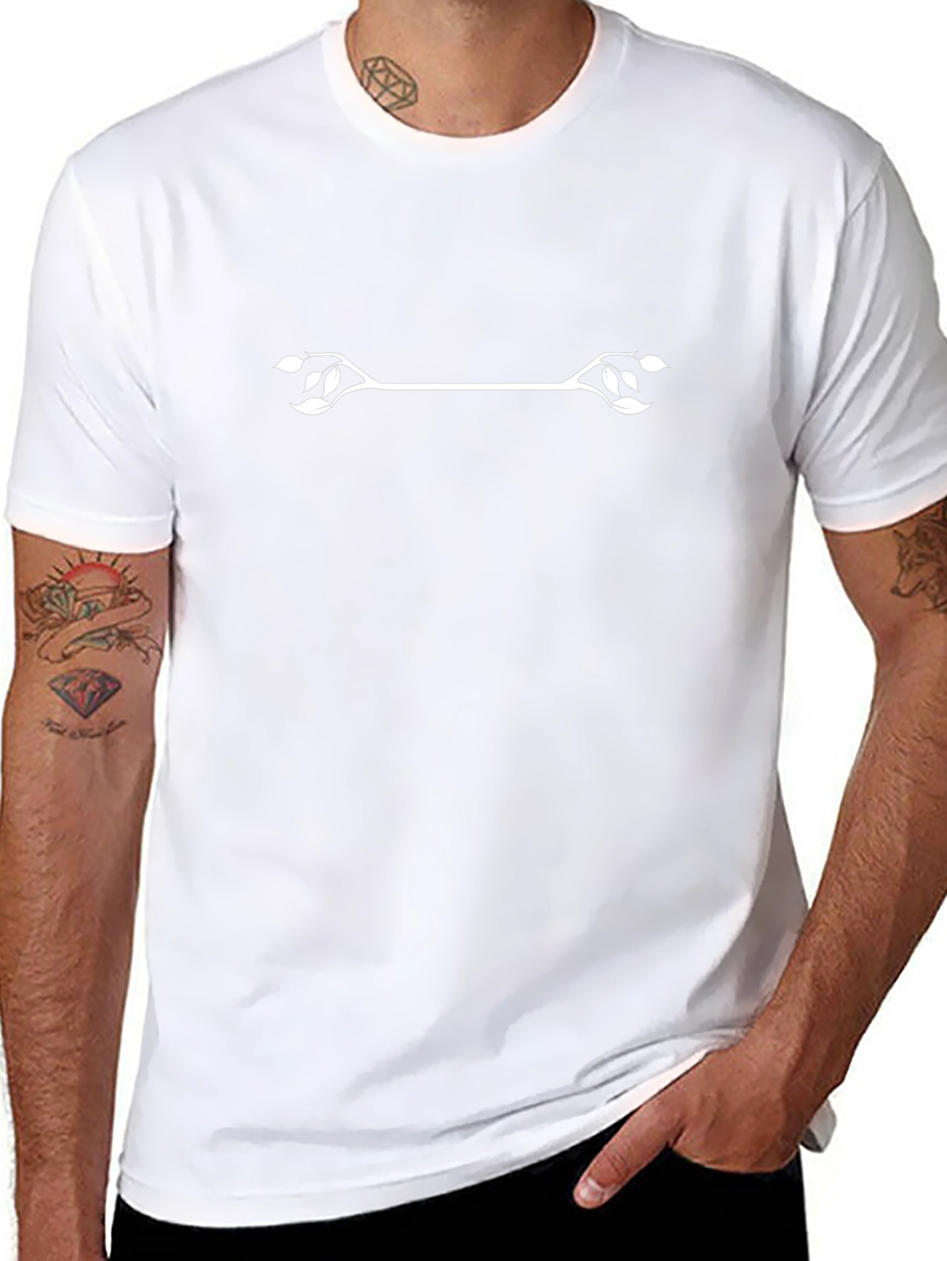 Minimalist Floral Arrow Black T-Shirt