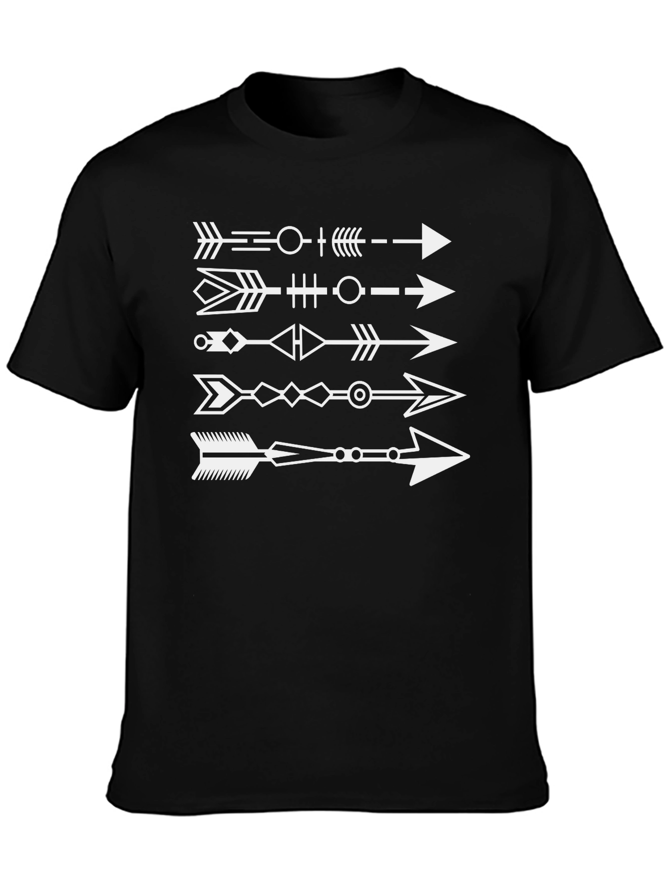 Tribal Arrow Graphic Black T-Shirt - Unique Design