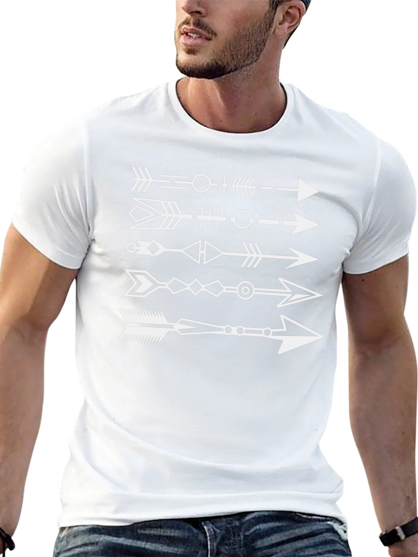 Tribal Arrow Graphic Black T-Shirt - Unique Design