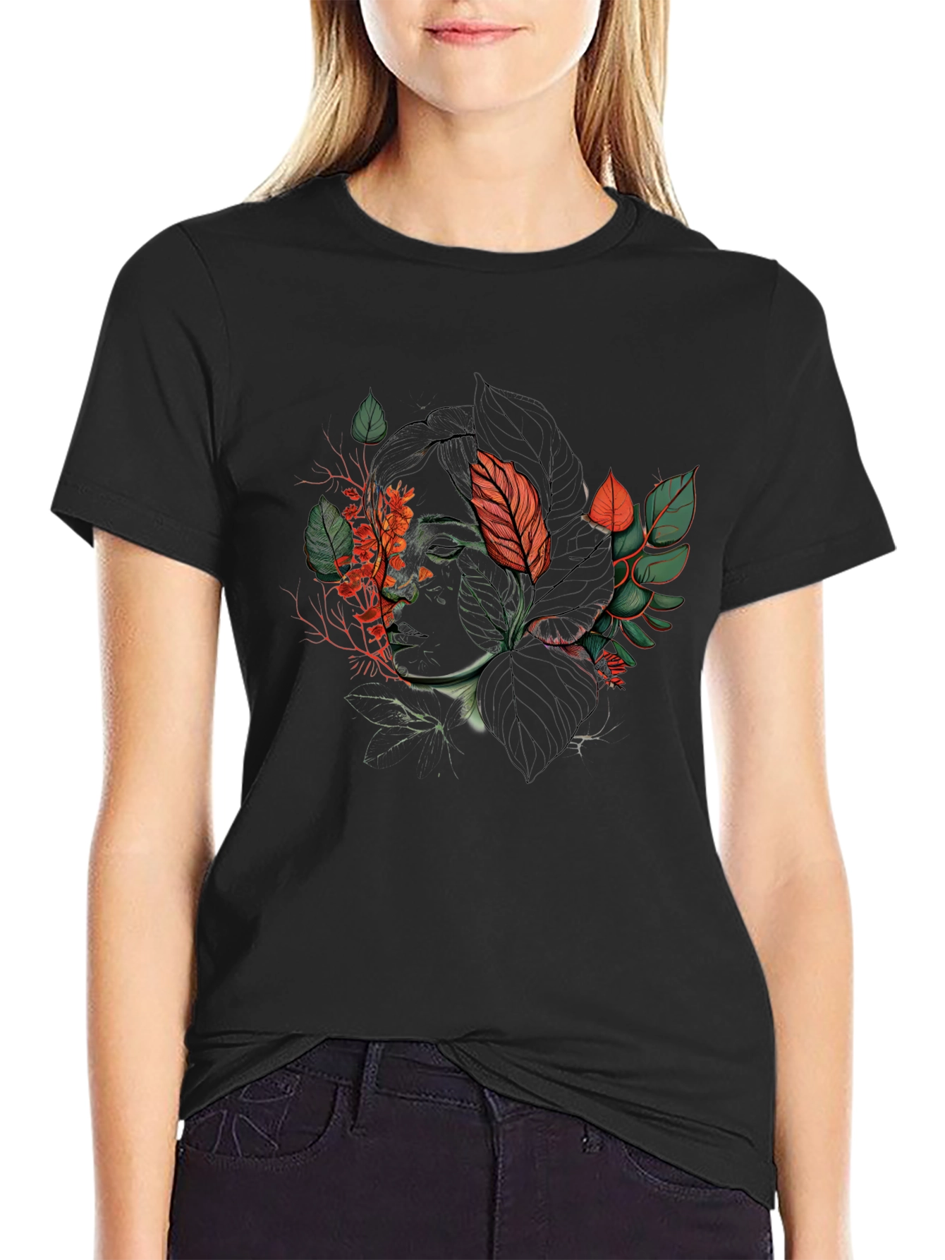 Botanical Portrait Graphic Tee - Stylish Comfort