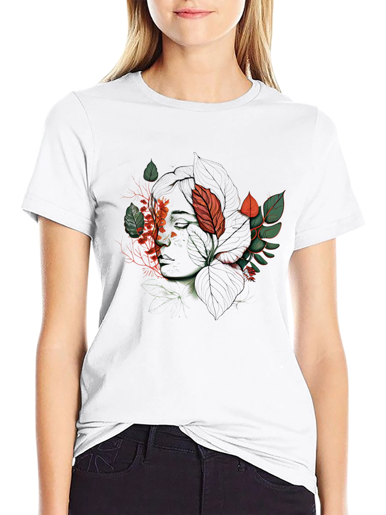 Botanical Portrait Graphic Tee - Stylish Comfort