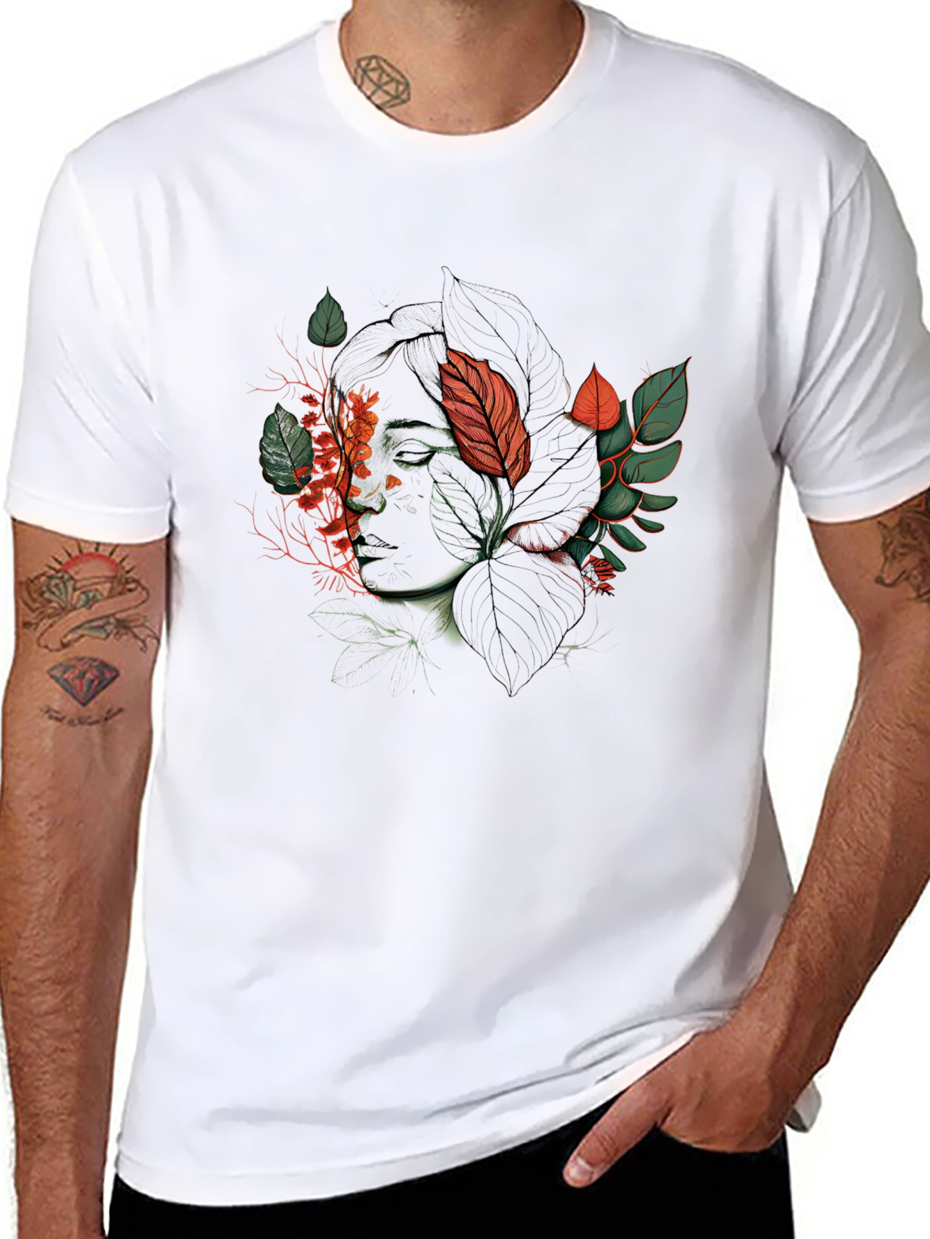 Botanical Portrait Graphic Tee - Stylish Comfort